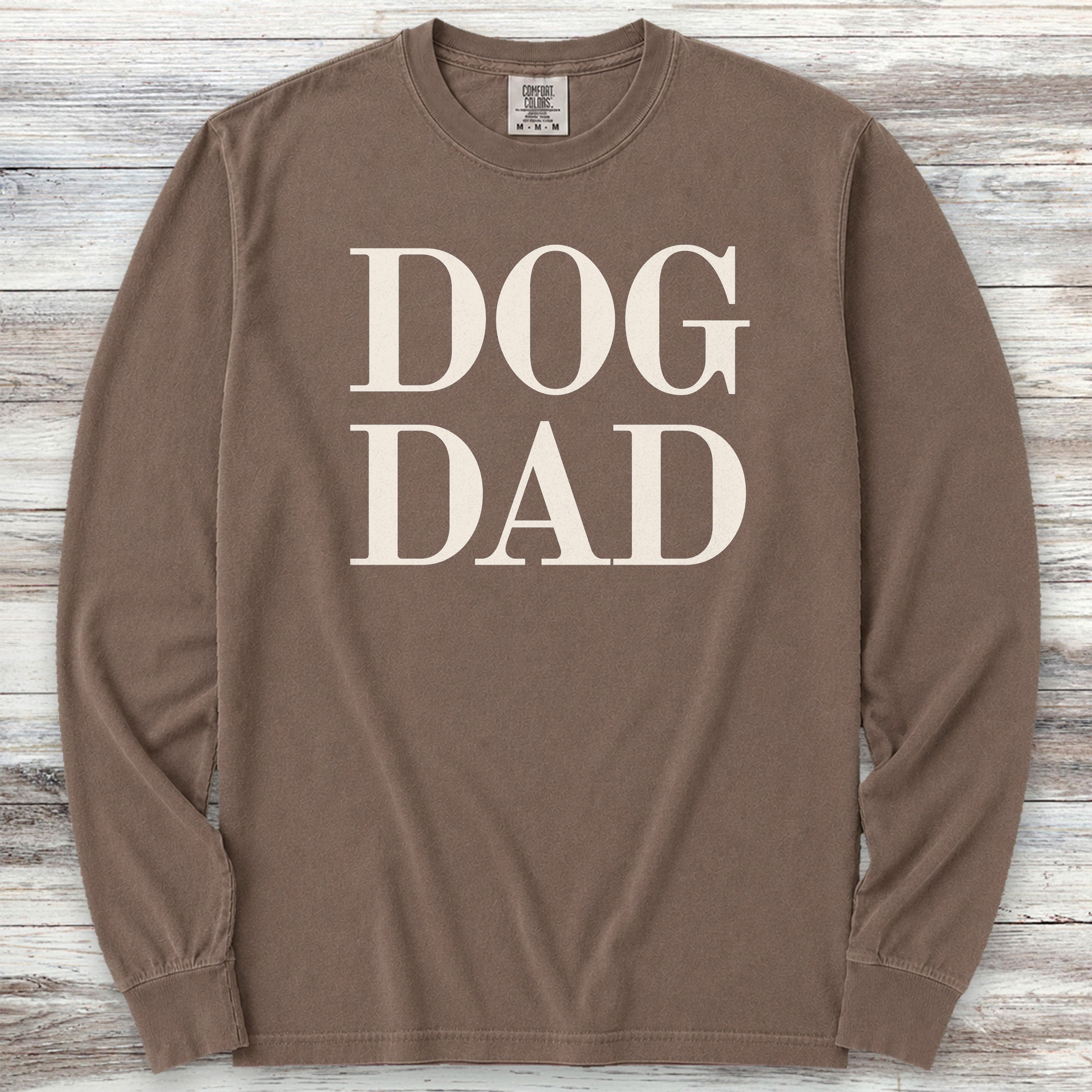 Dog Dad Bold Long Sleeve Tee - Espresso
