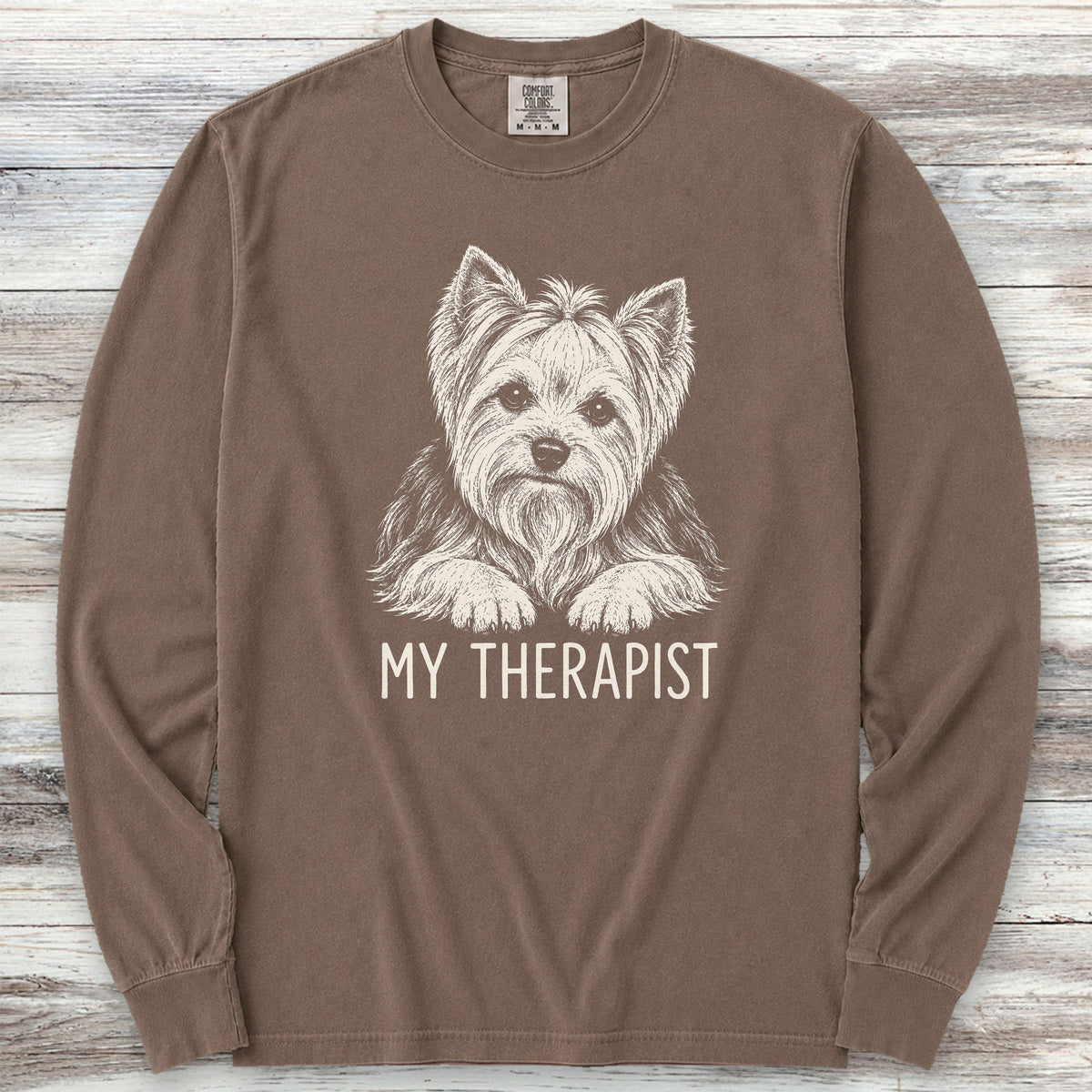 Yorkshire Terrier Therapist Long Sleeve Tee - Espresso