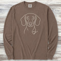 Dachshund Line Art Love Long Sleeve Tee - Espresso
