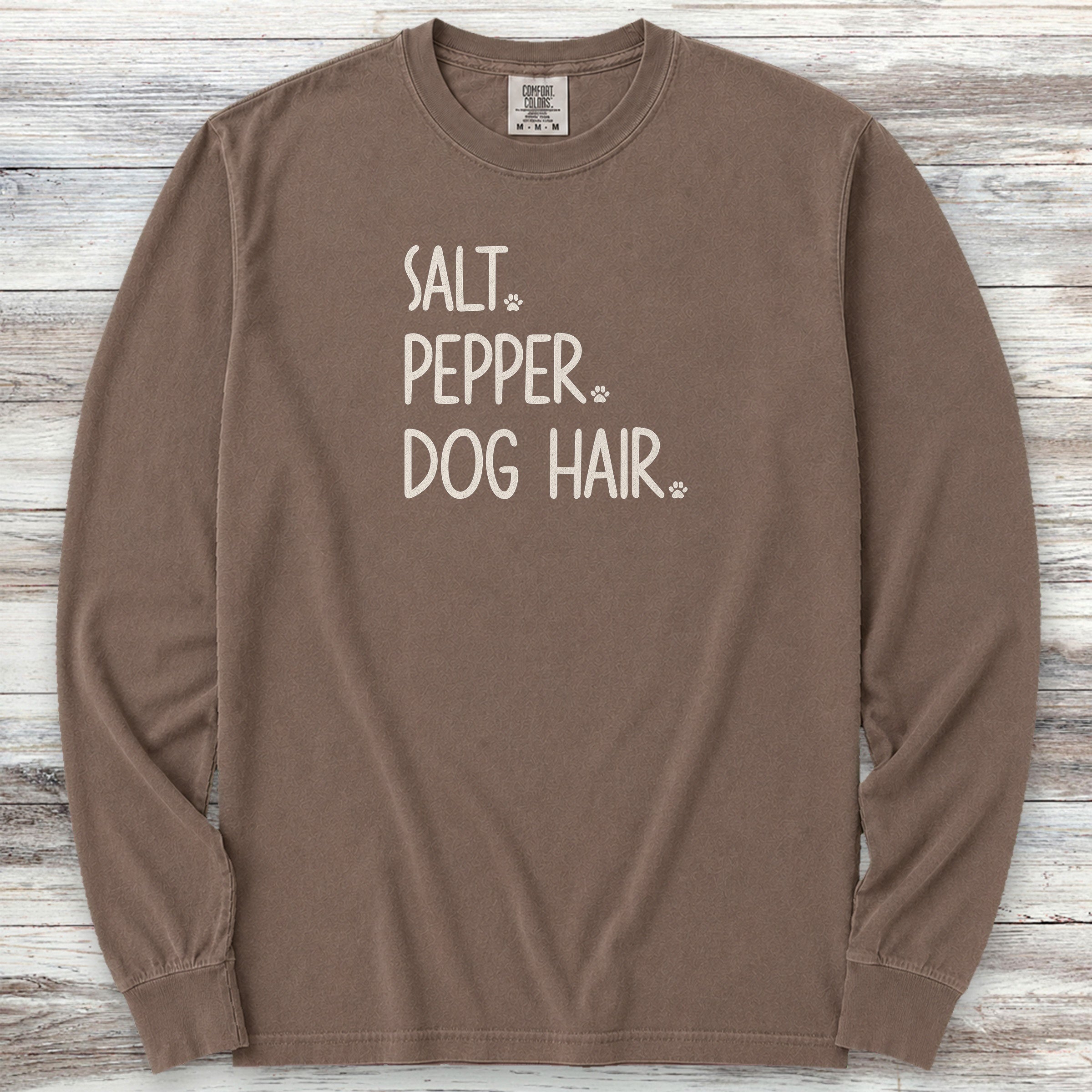 Salt Pepper Dog Hair Long Sleeve Tee - Espresso