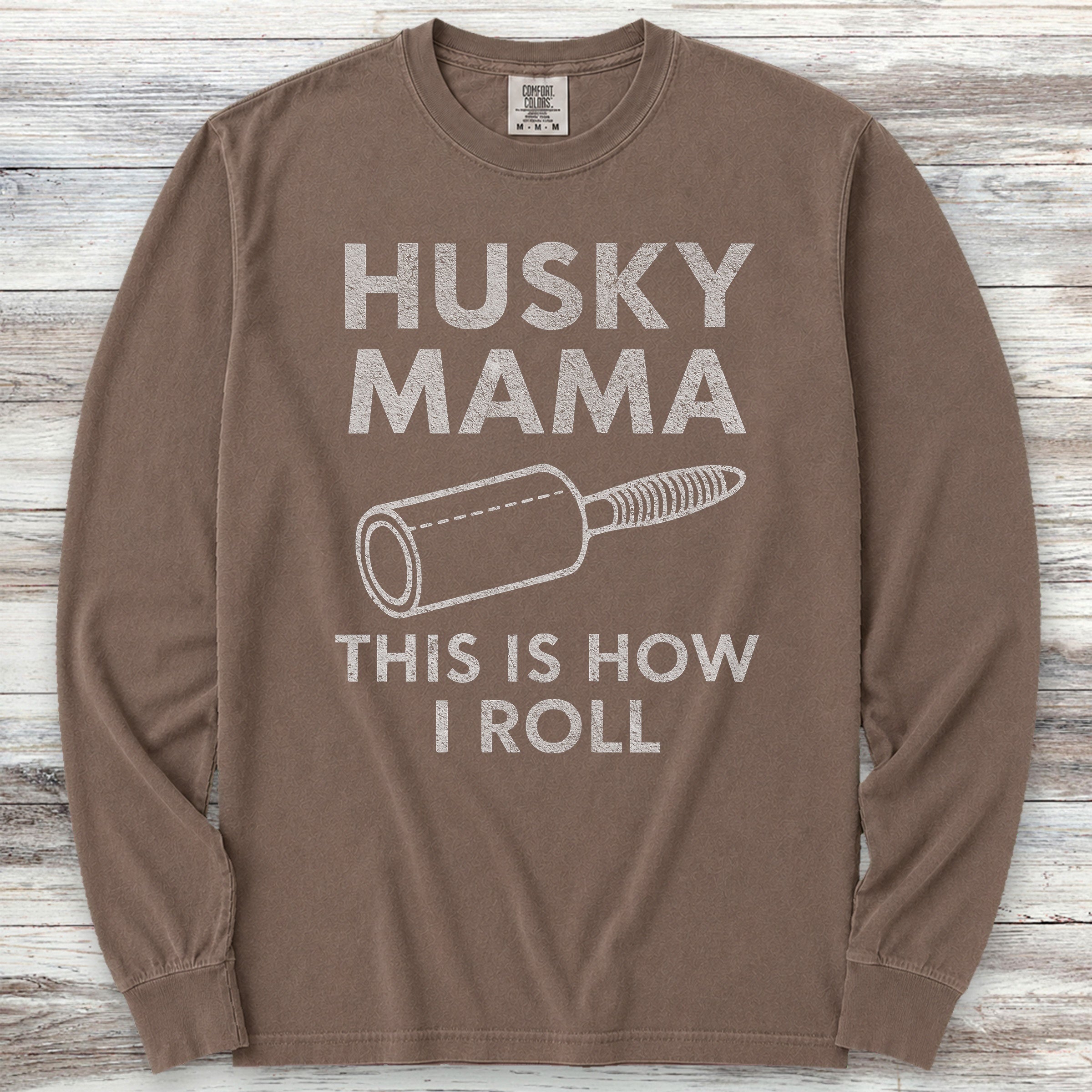 Husky Mama Roll Long Sleeve Tee - Espresso