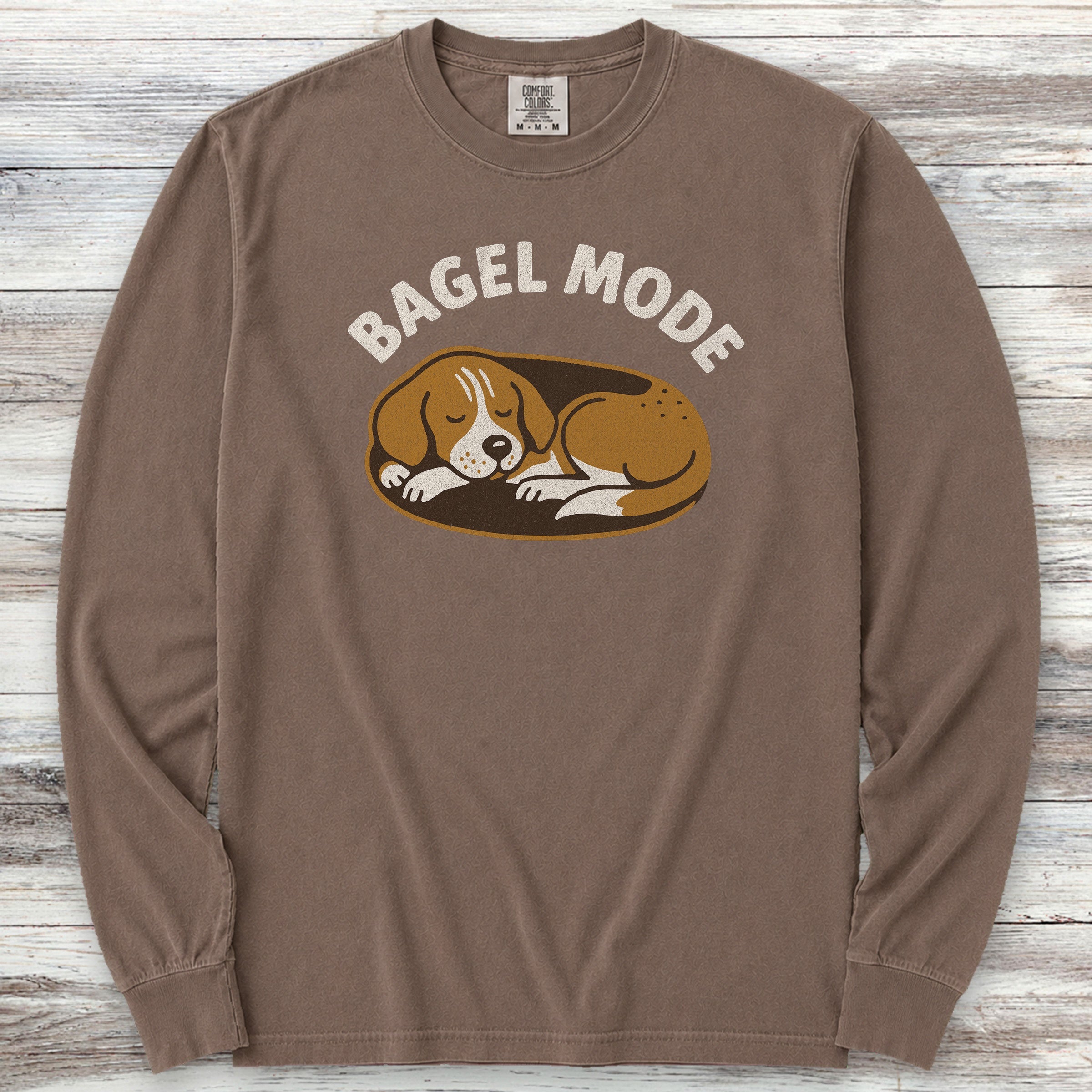 Sleeping Beagle Long Sleeve Tee - Espresso