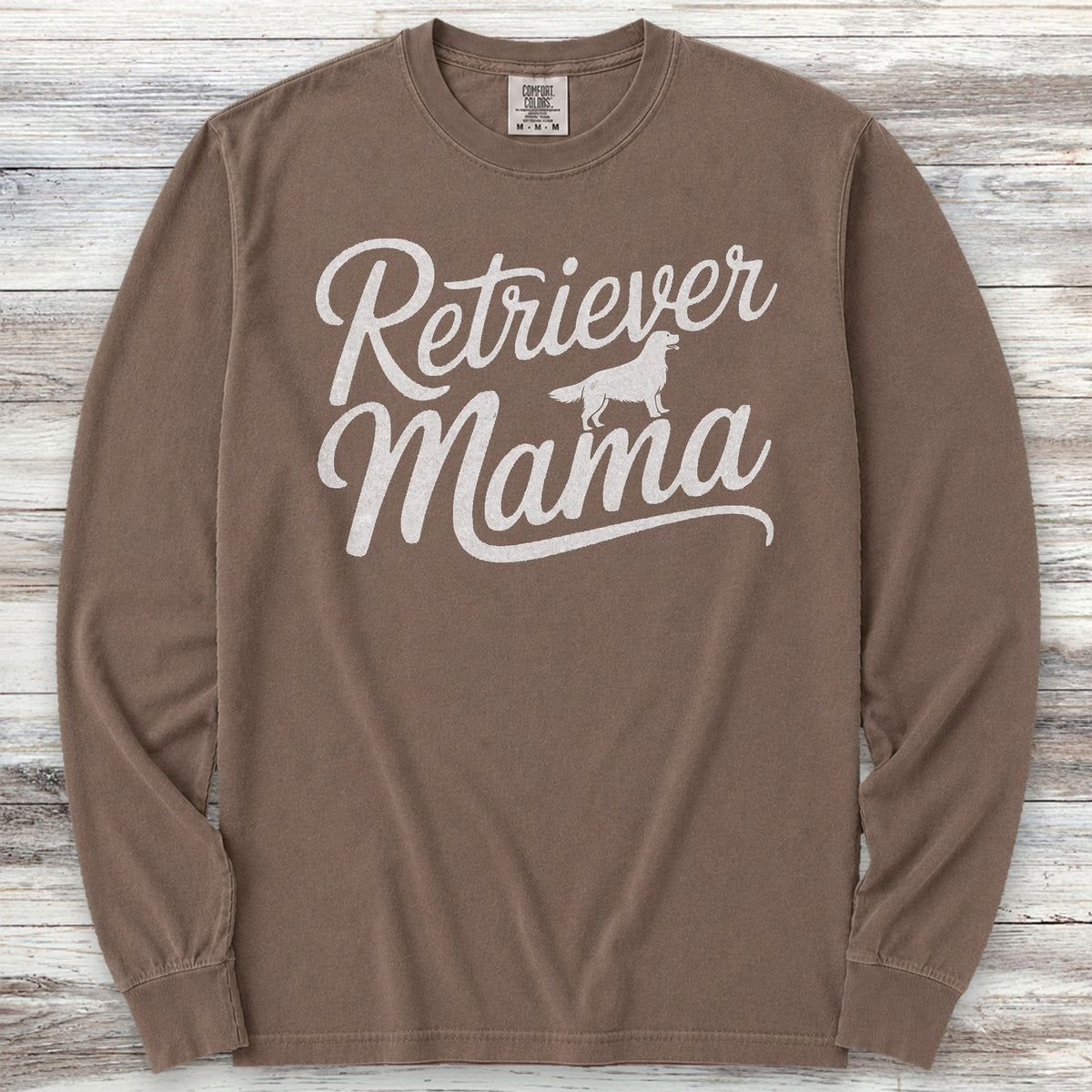 Golden Retriever Mama Silhouette Long Sleeve Tee - Espresso