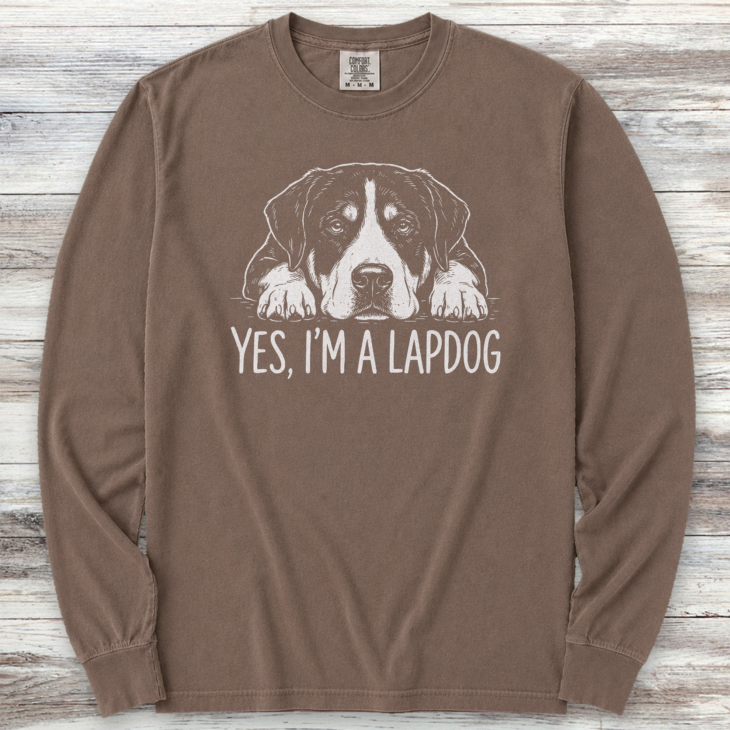 Swiss Mountain Dog Lap Dog Long Sleeve Tee - Espresso