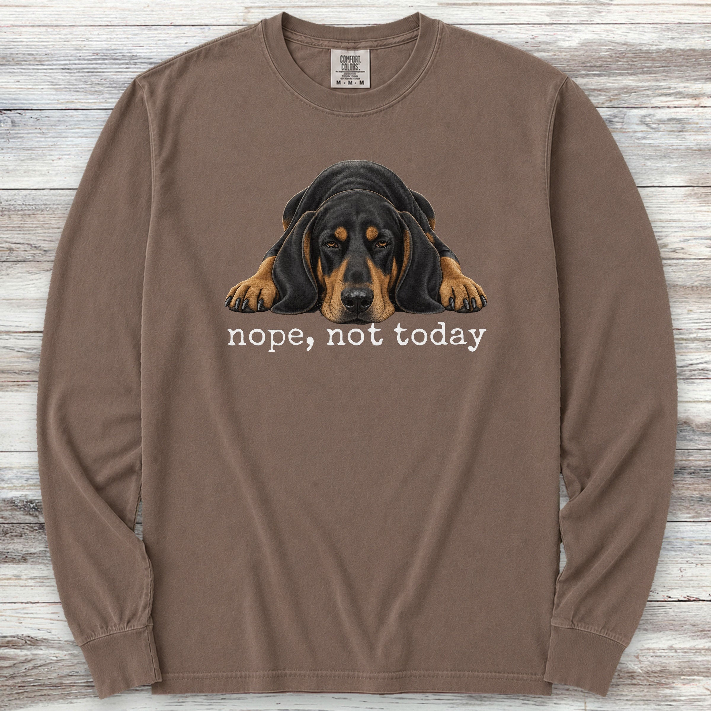 Coonhound Nope Long Sleeve Tee - Espresso