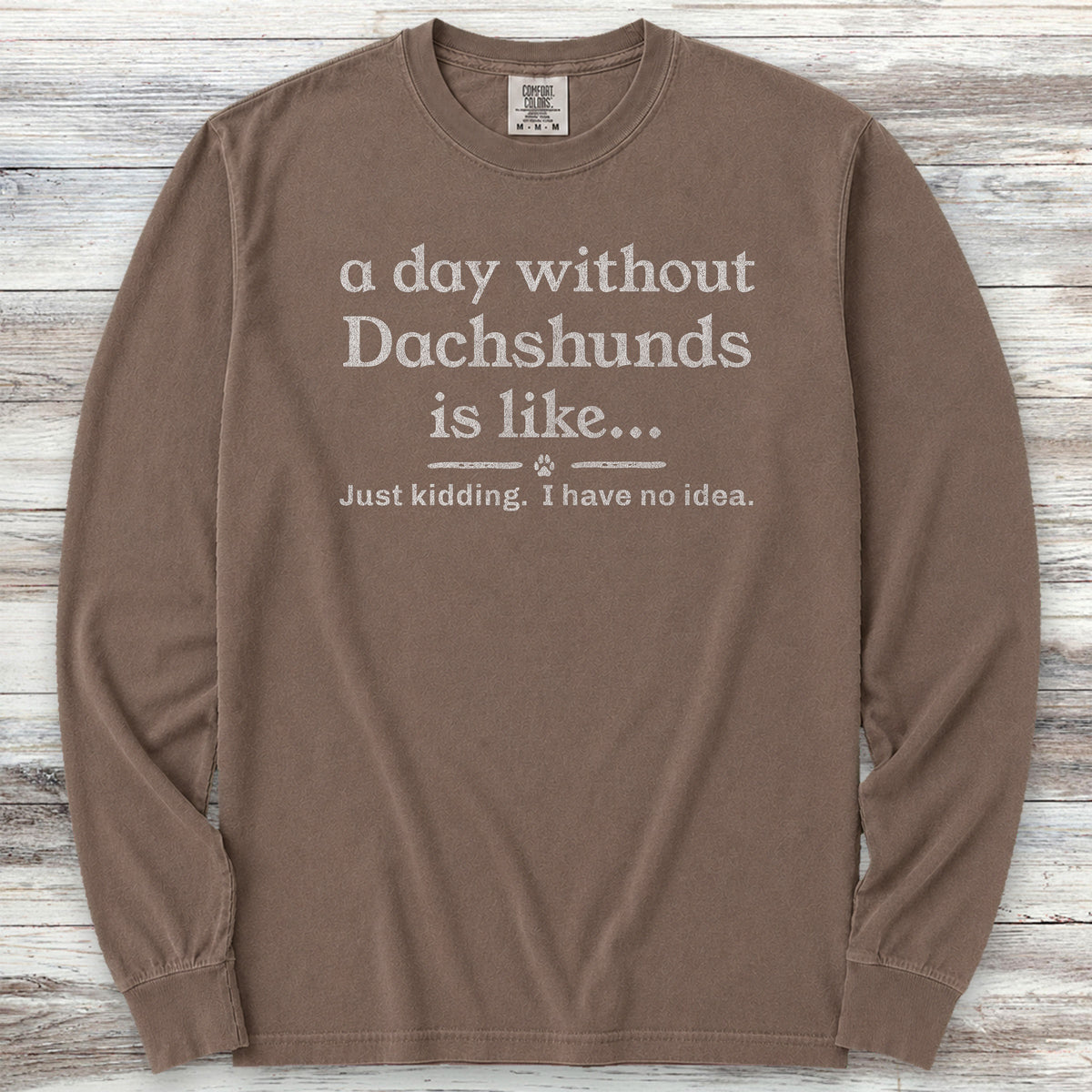 Dachshund Days Long Sleeve Tee - Espresso