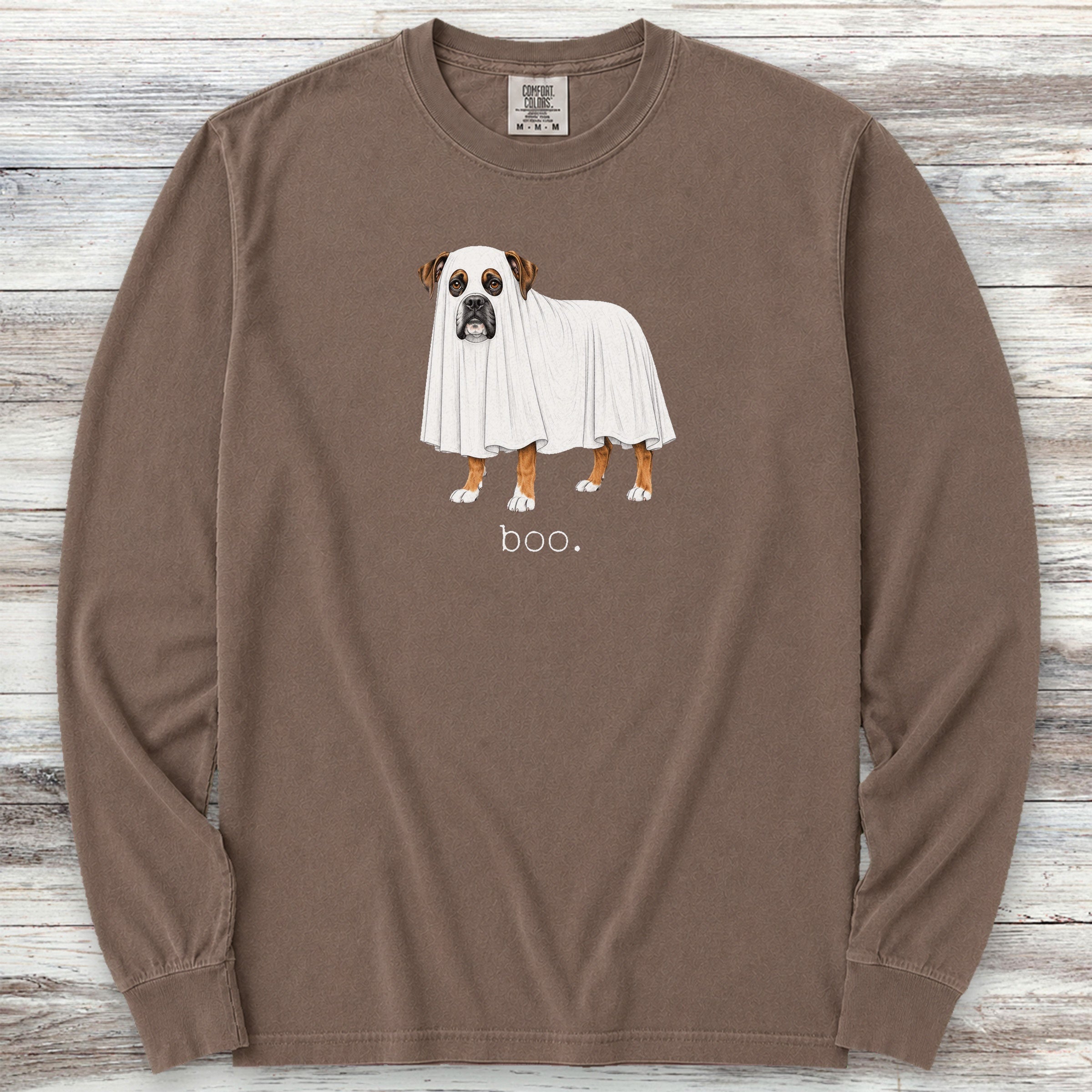 Boxer Boo Long Sleeve Tee - Espresso