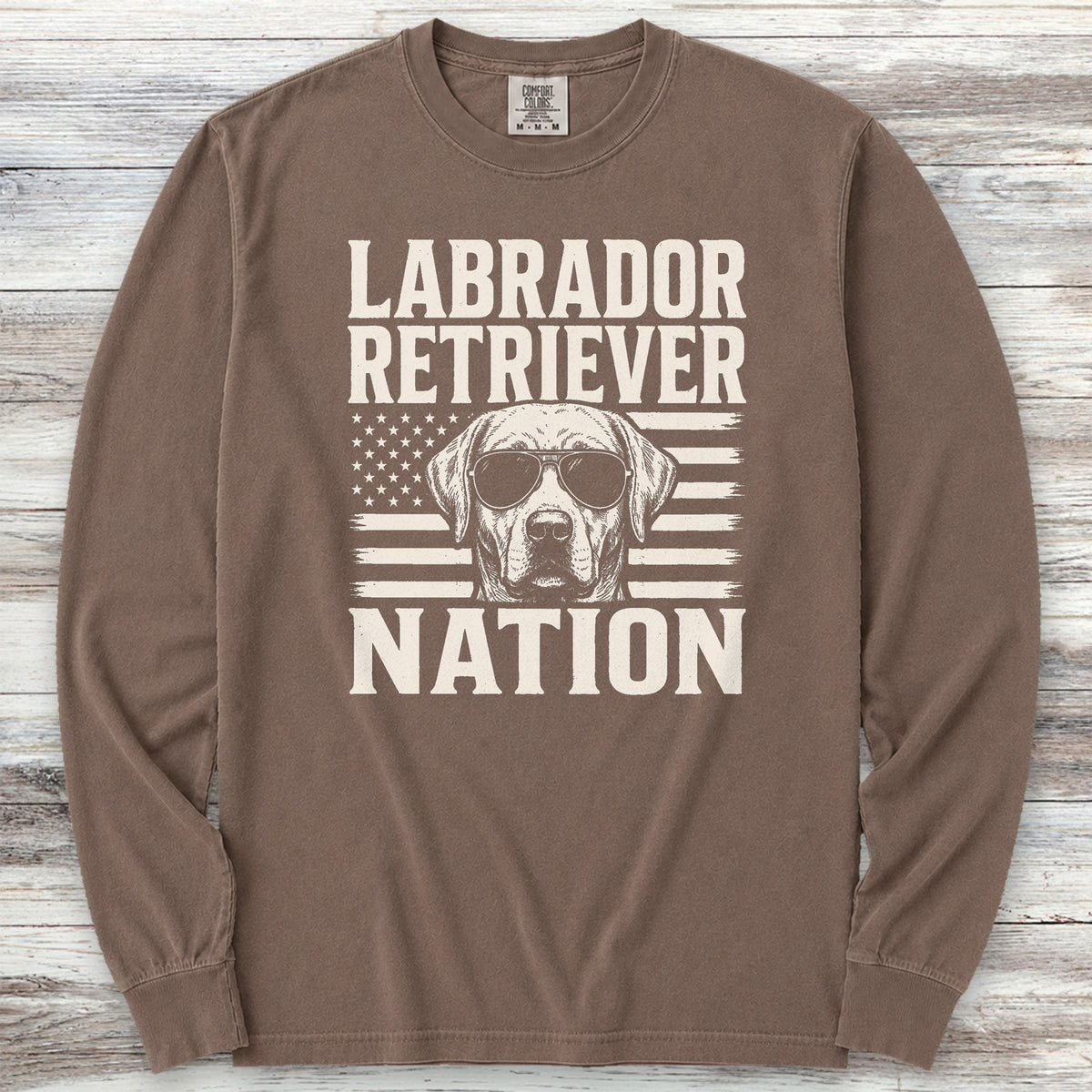 Labrador Retriever Nation Long Sleeve Tee - Espresso