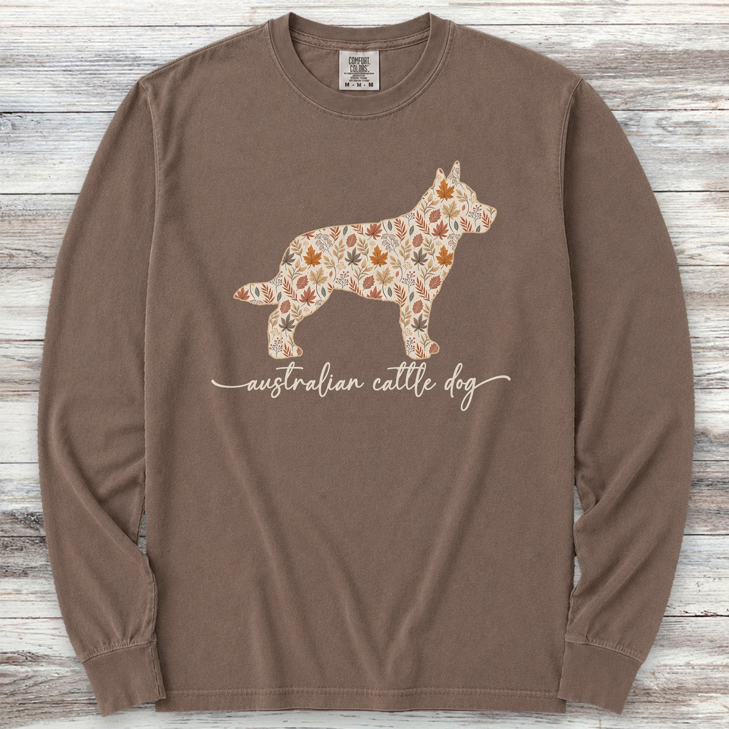 Australian Cattle Dog Fall Long Sleeve Tee - Espresso