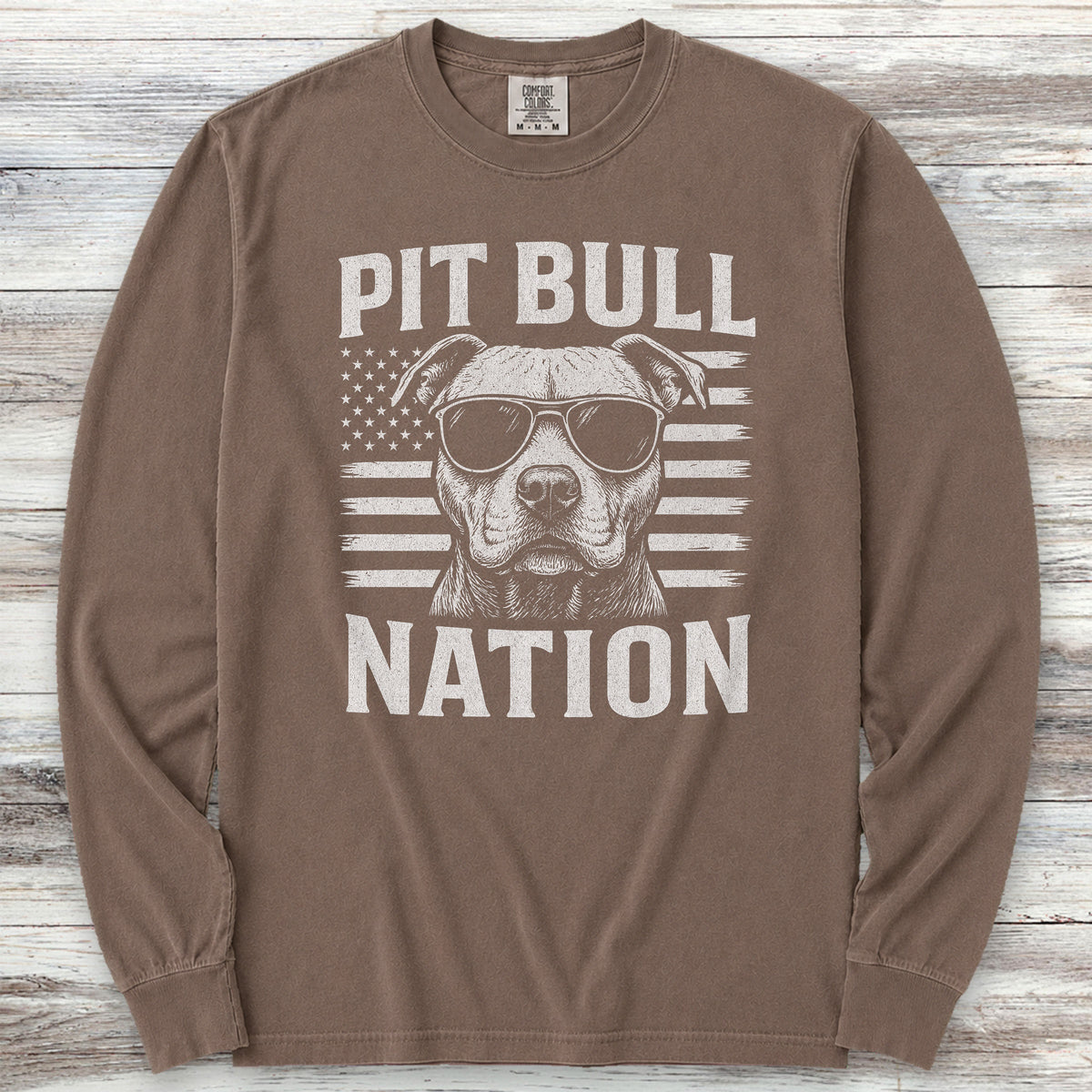 Pit Bull Nation Long Sleeve Tee - Espresso