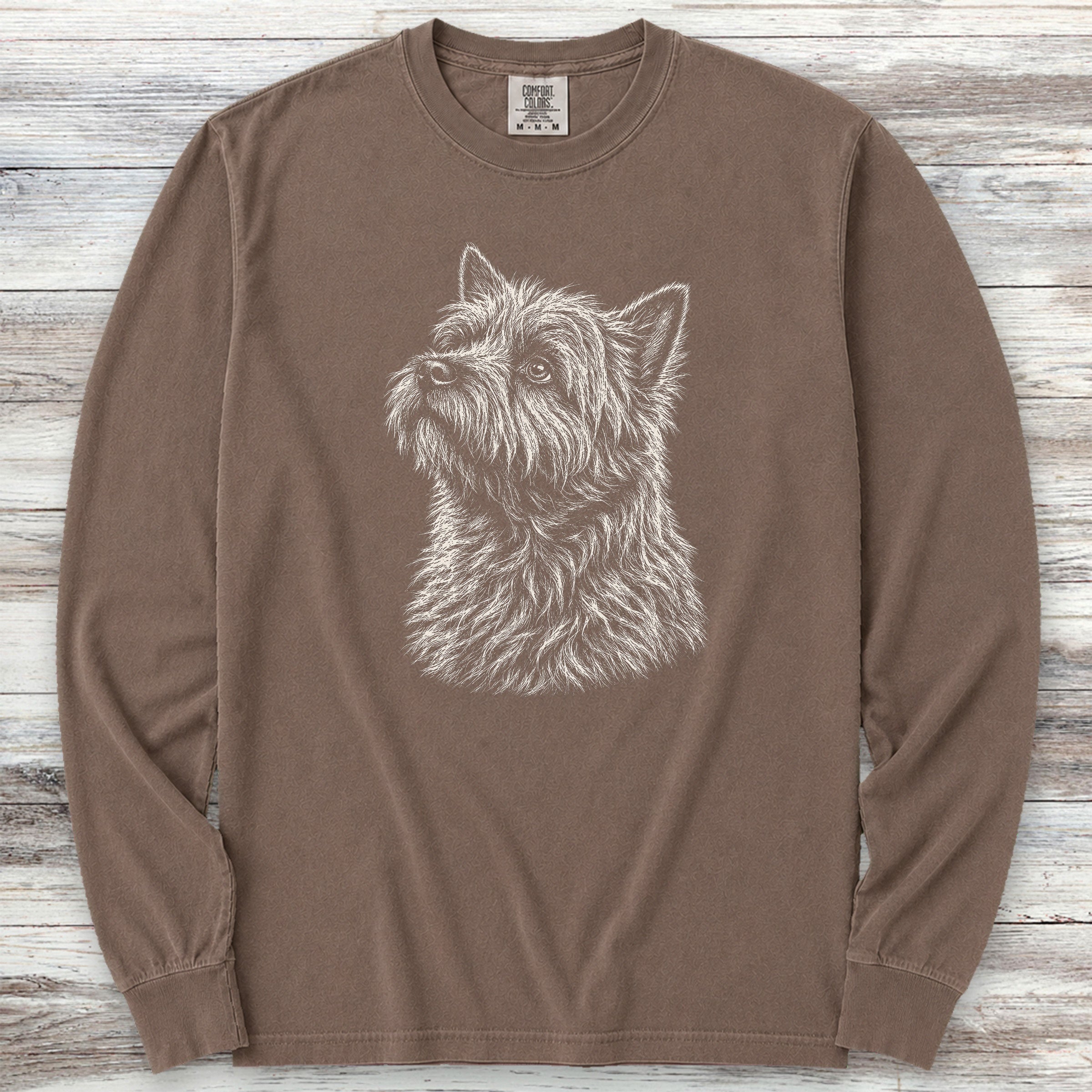 Cairn Terrier Loyalty Long Sleeve Tee - Espresso