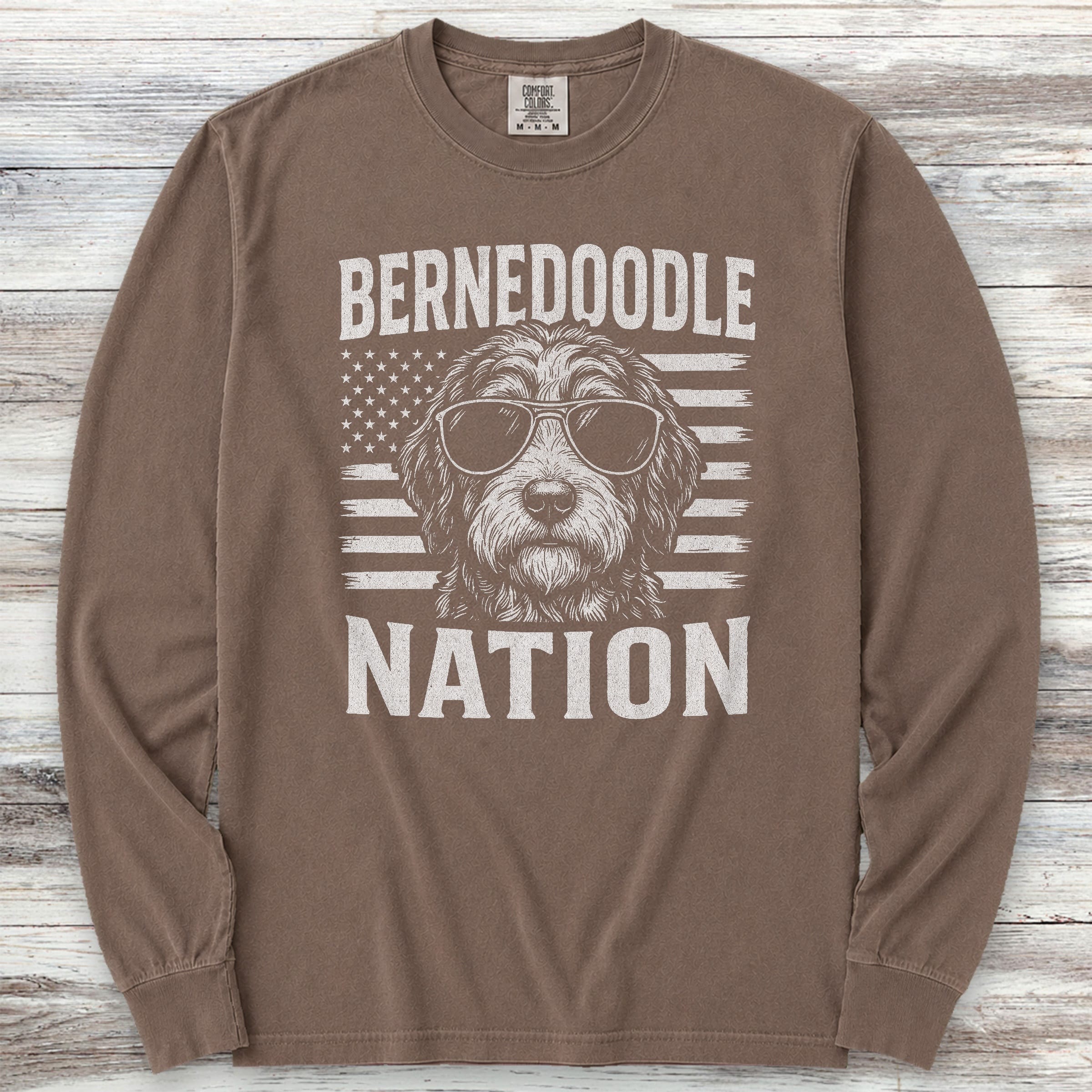 Bernedoodle Nation Long Sleeve Tee - Espresso