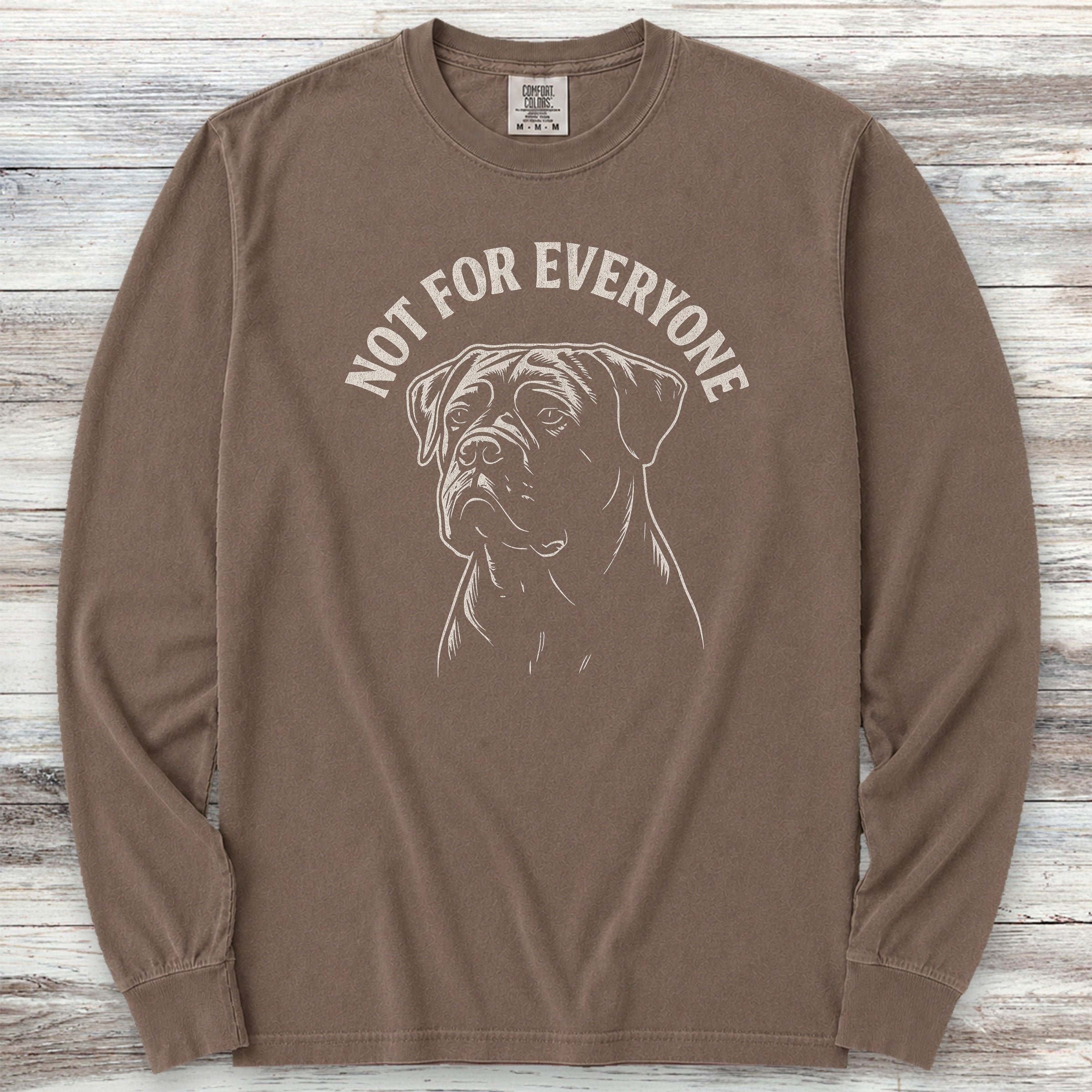 Cane Corso Not Everyone Natural Long Sleeve Tee - Espresso