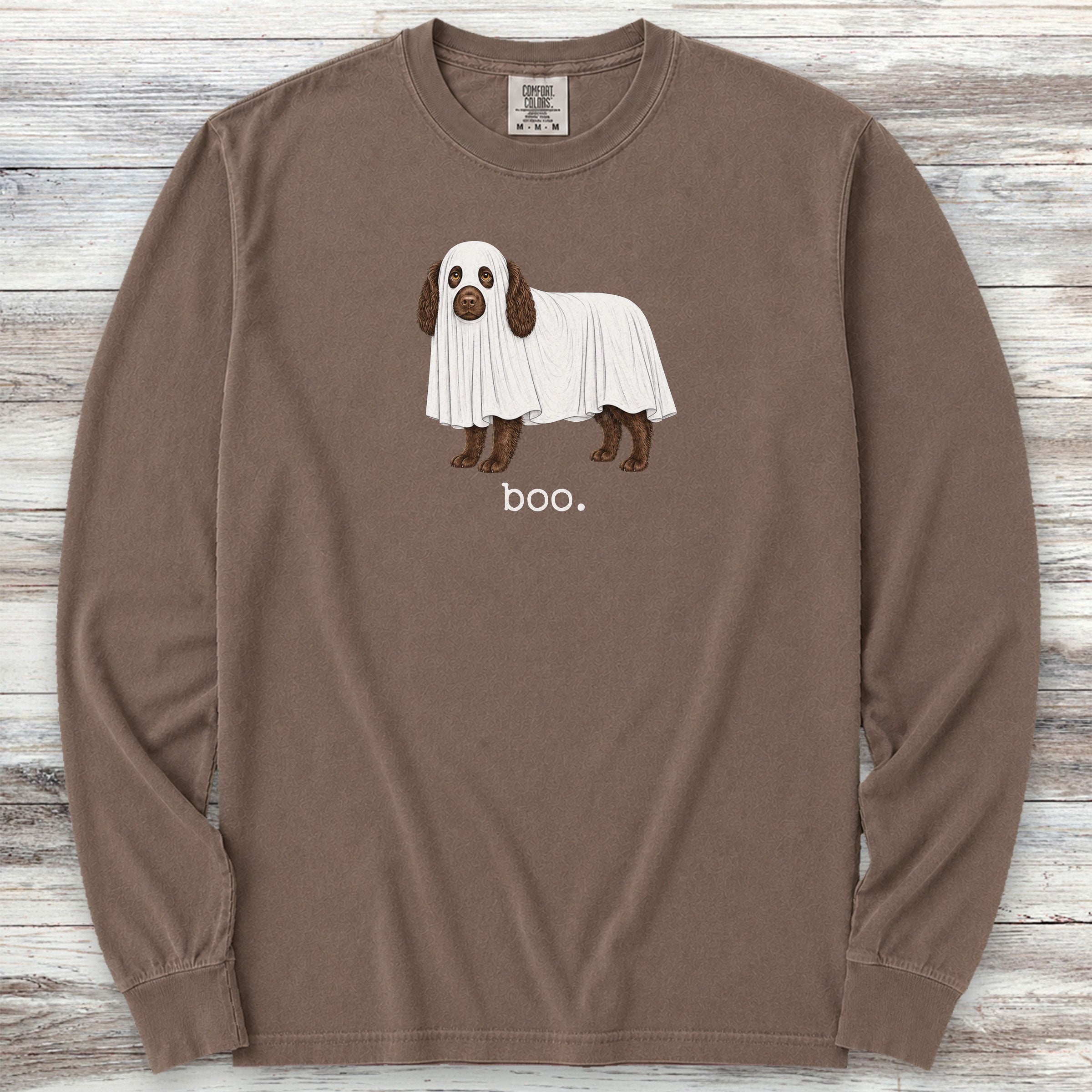 Boykin Spaniel Boo Long Sleeve Tee - Espresso