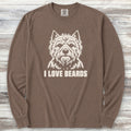 Cairn Terrier I Love Beards Long Sleeve Tee - Espresso