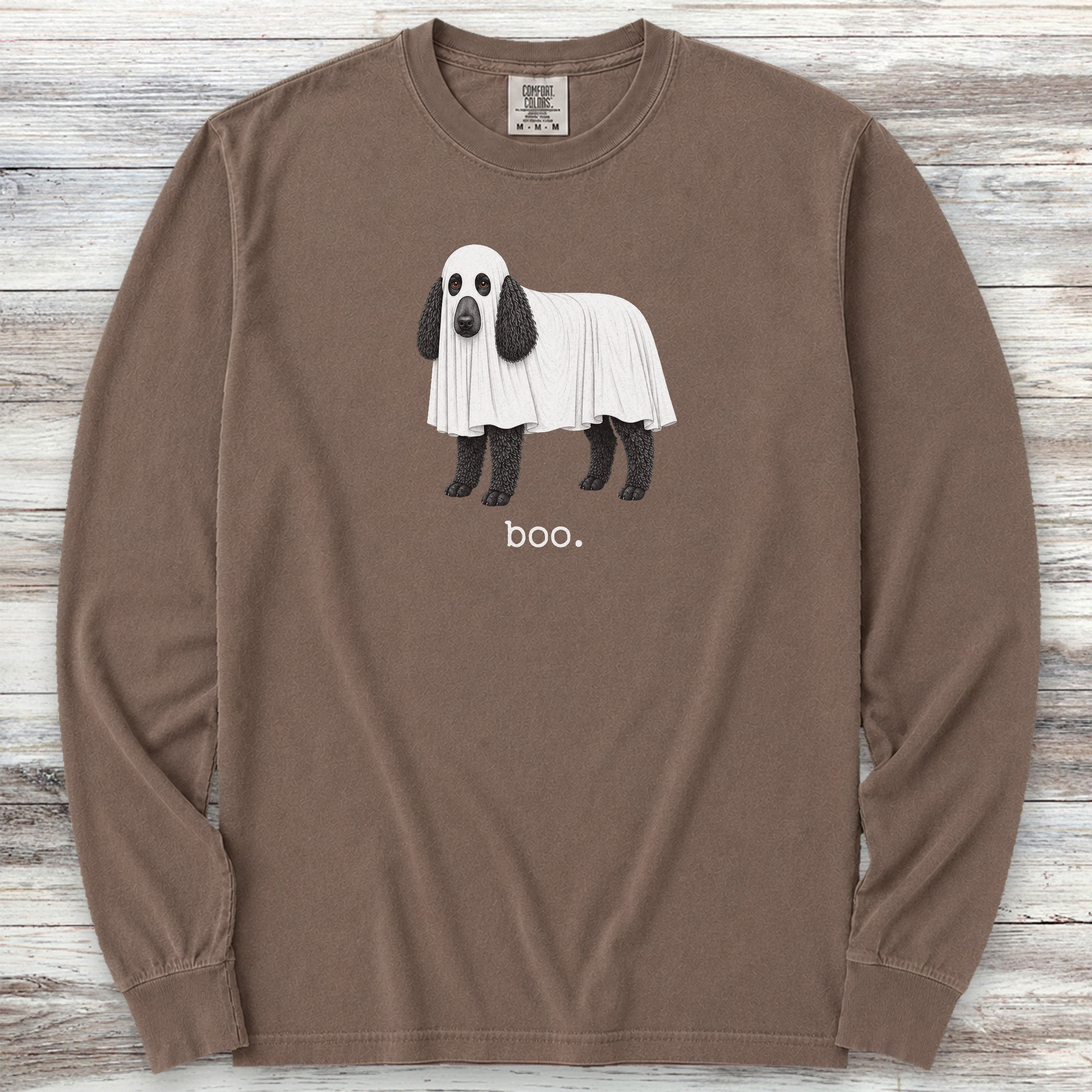 Poodle Black Boo Long Sleeve Tee - Espresso
