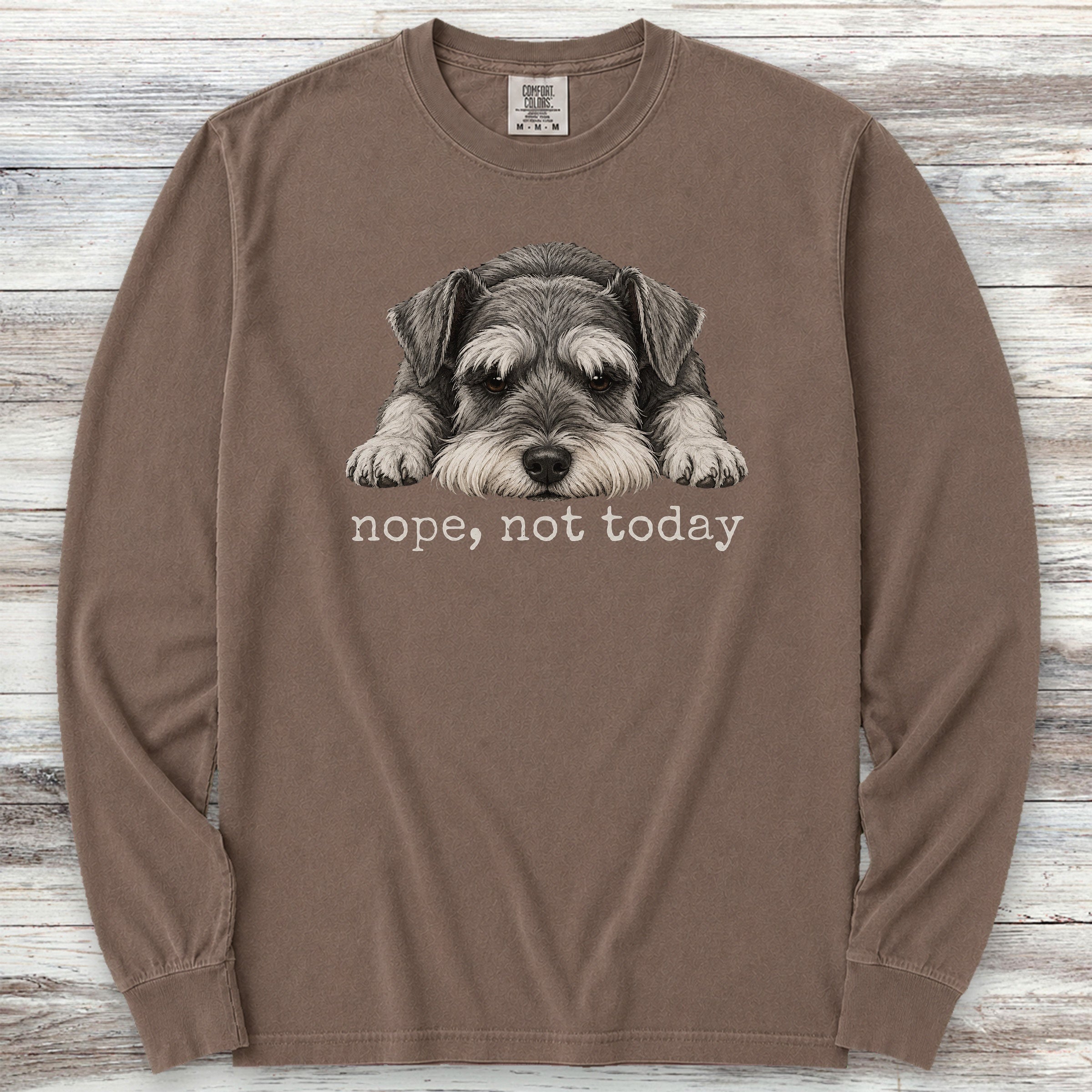 Schnauzer Nope Long Sleeve Tee - Espresso