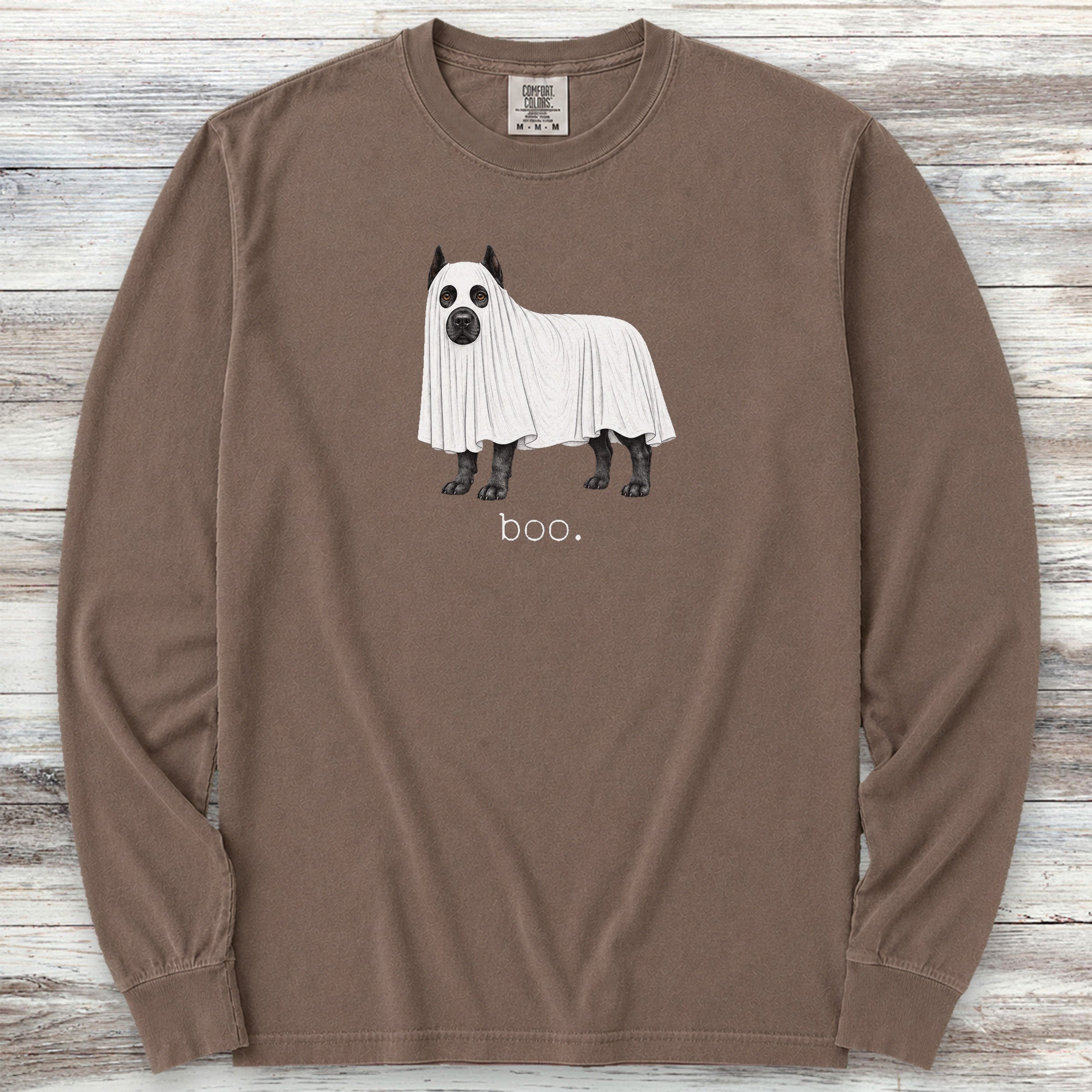 Cane Corso Boo Long Sleeve Tee - Espresso