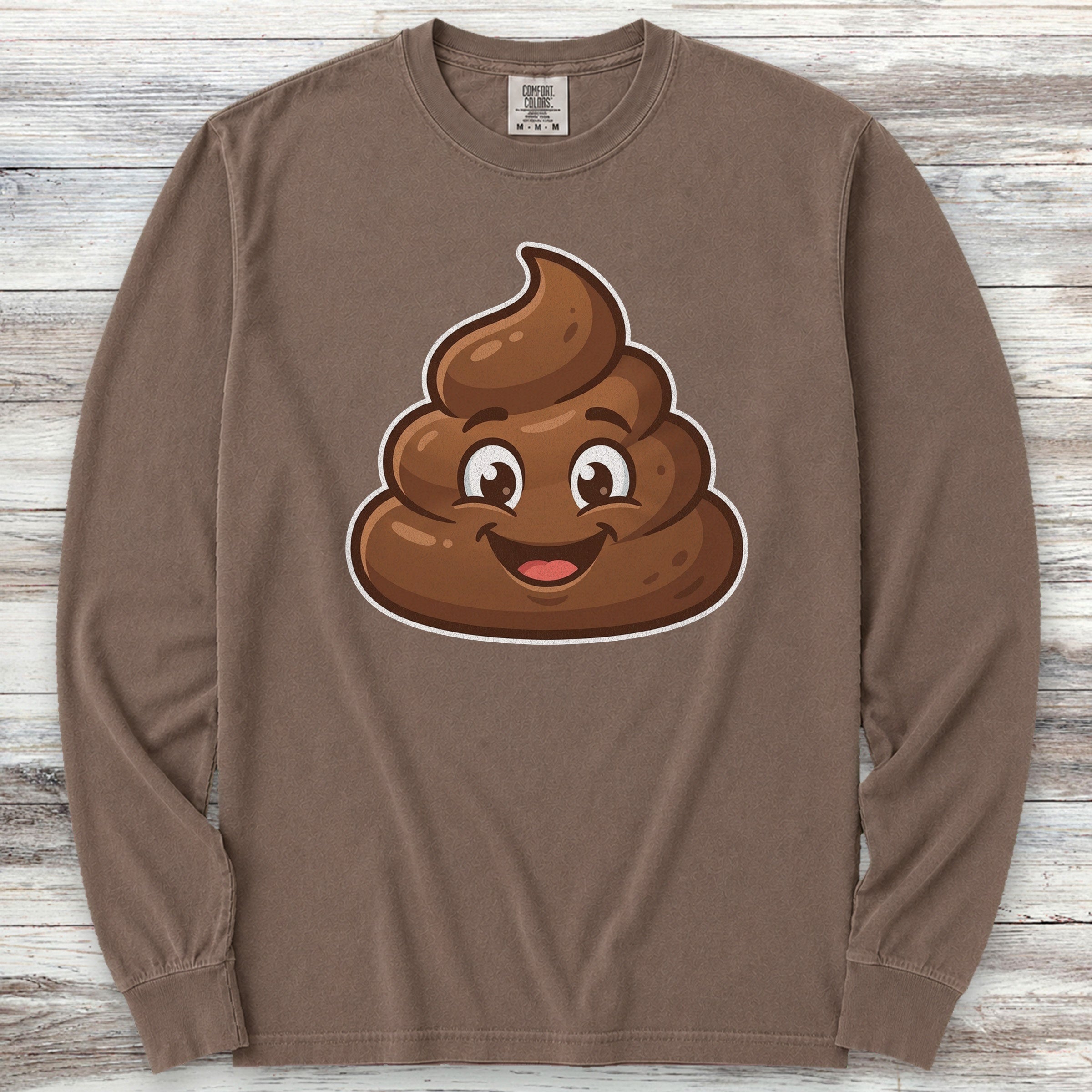 Dog Poop Long Sleeve Tee - Espresso
