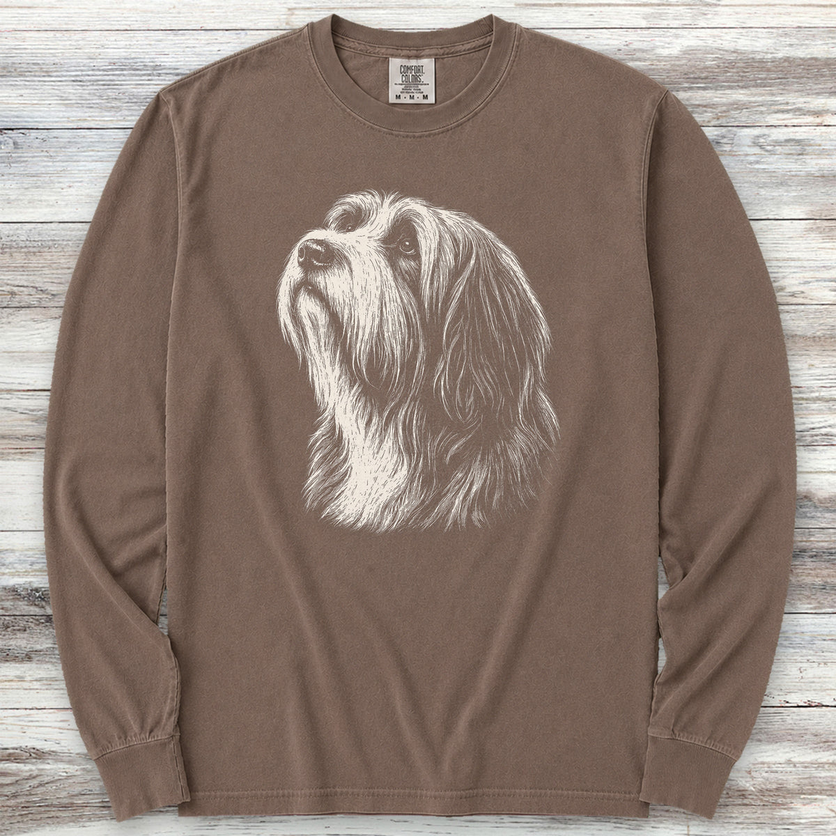 Bearded Collie Loyalty Long Sleeve Tee - Espresso