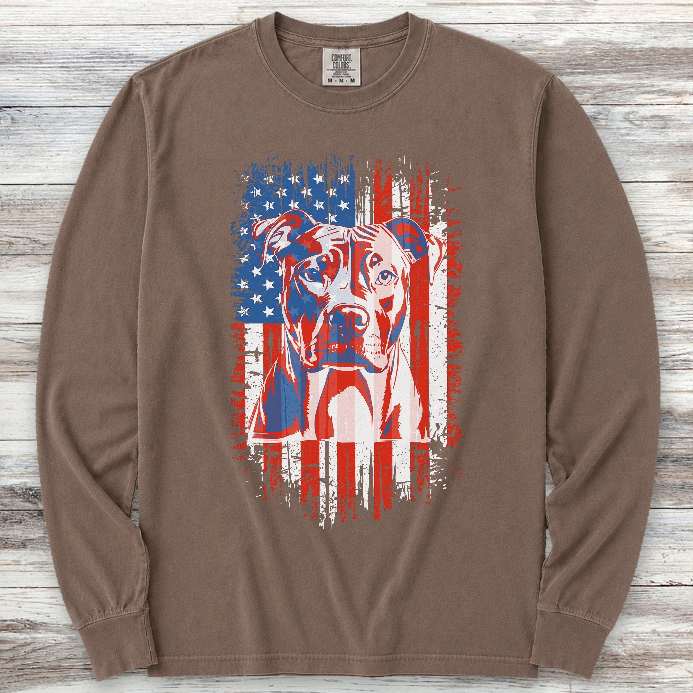 Pit Bull USA Long Sleeve Tee - Espresso