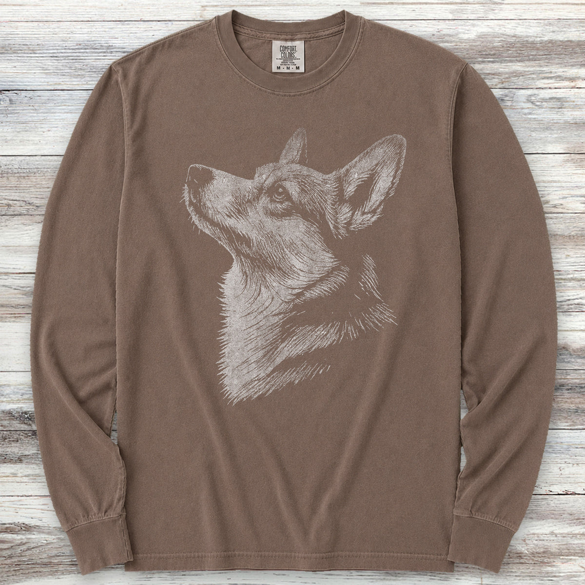Corgi Loyalty Long Sleeve Tee - Espresso