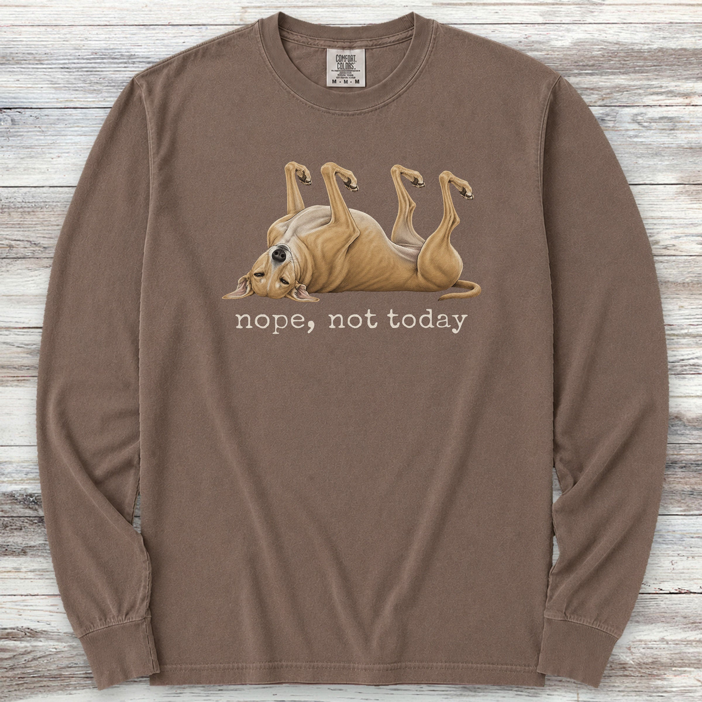 Greyhound Nope Long Sleeve Tee - Espresso