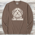 Bearded Collie I Love Beards Long Sleeve Tee - Espresso
