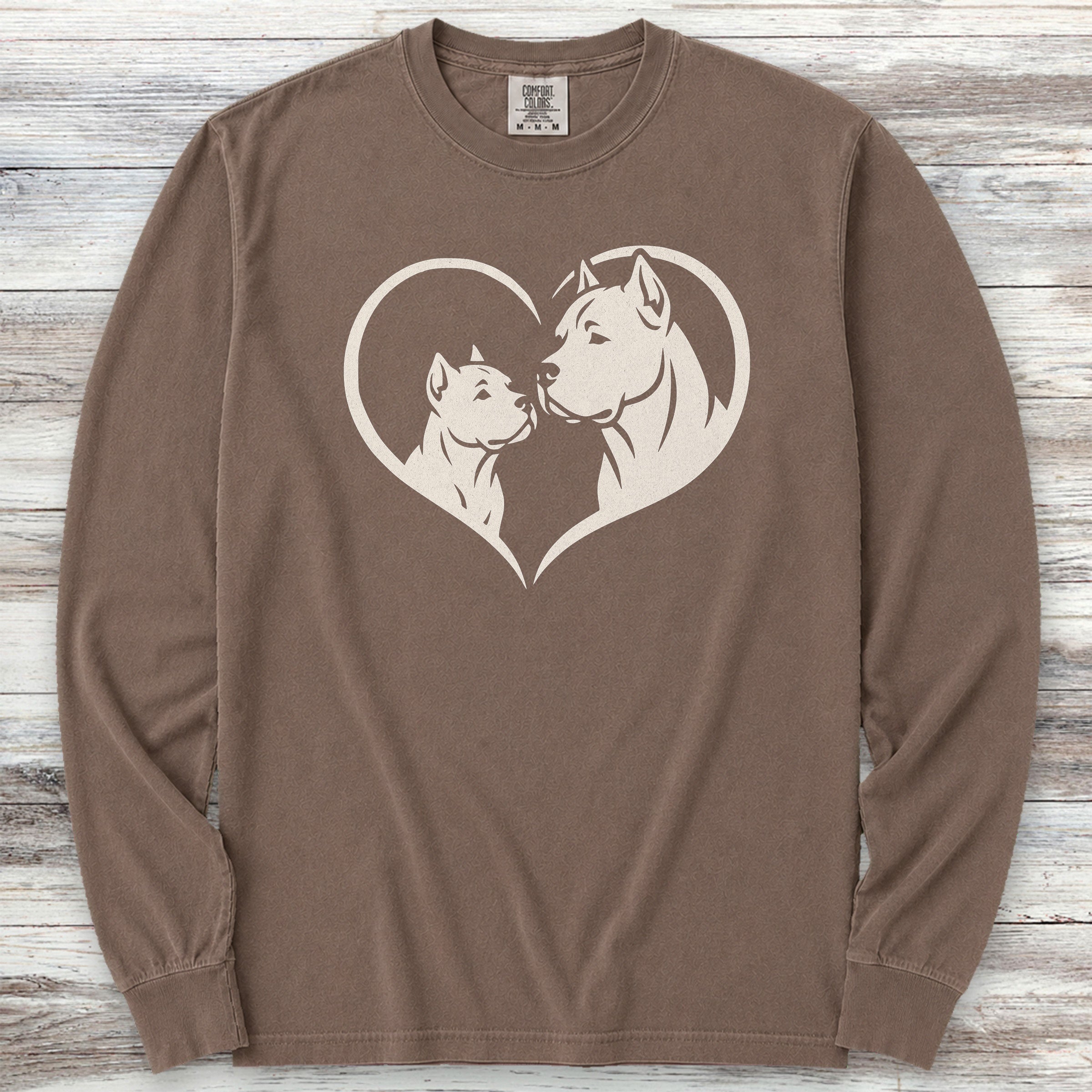 Cane Corso Heart Bond Long Sleeve Tee - Espresso
