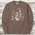 Bernedoodle Alien Selfie Long Sleeve Tee - Espresso