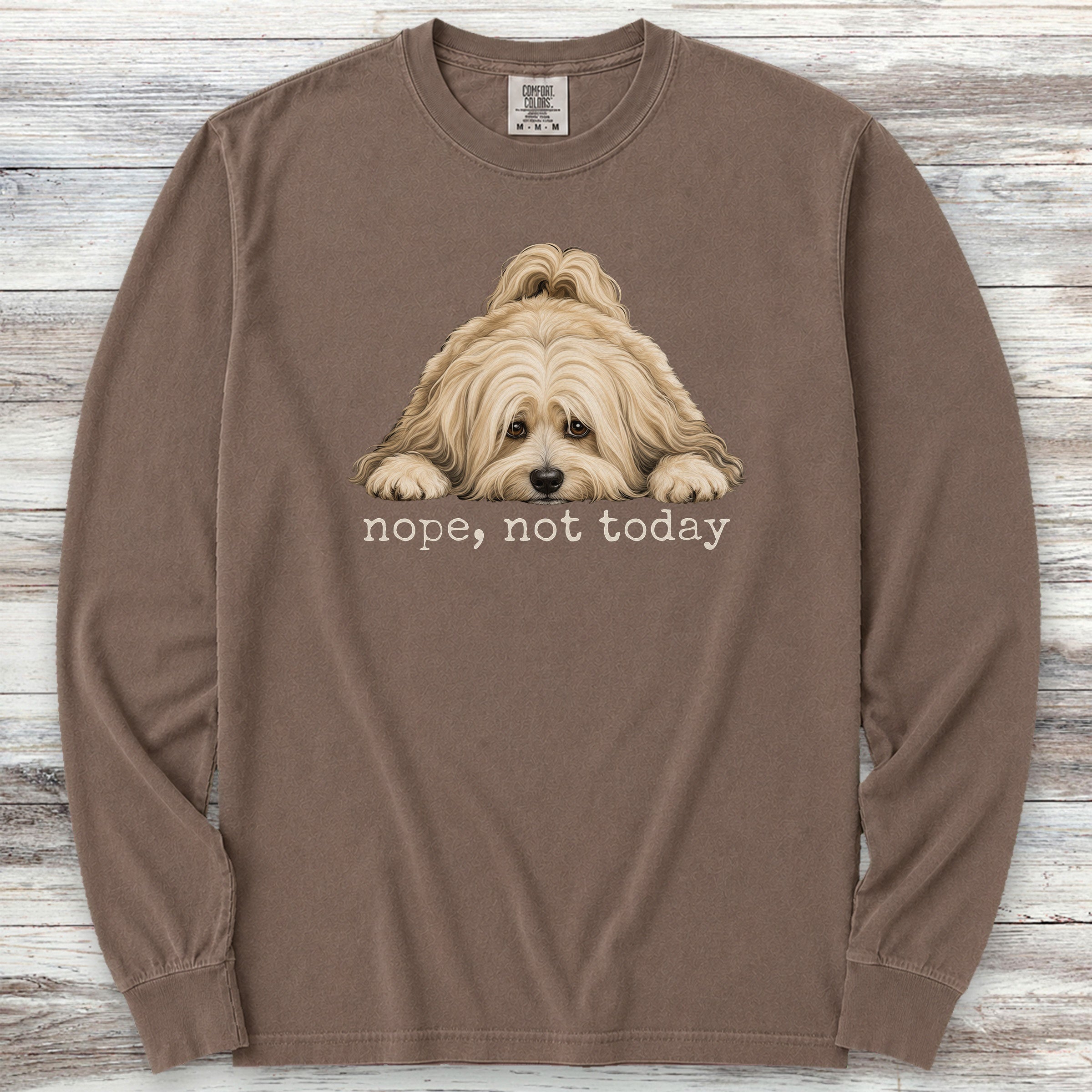 Havanese Nope Long Sleeve Tee - Espresso