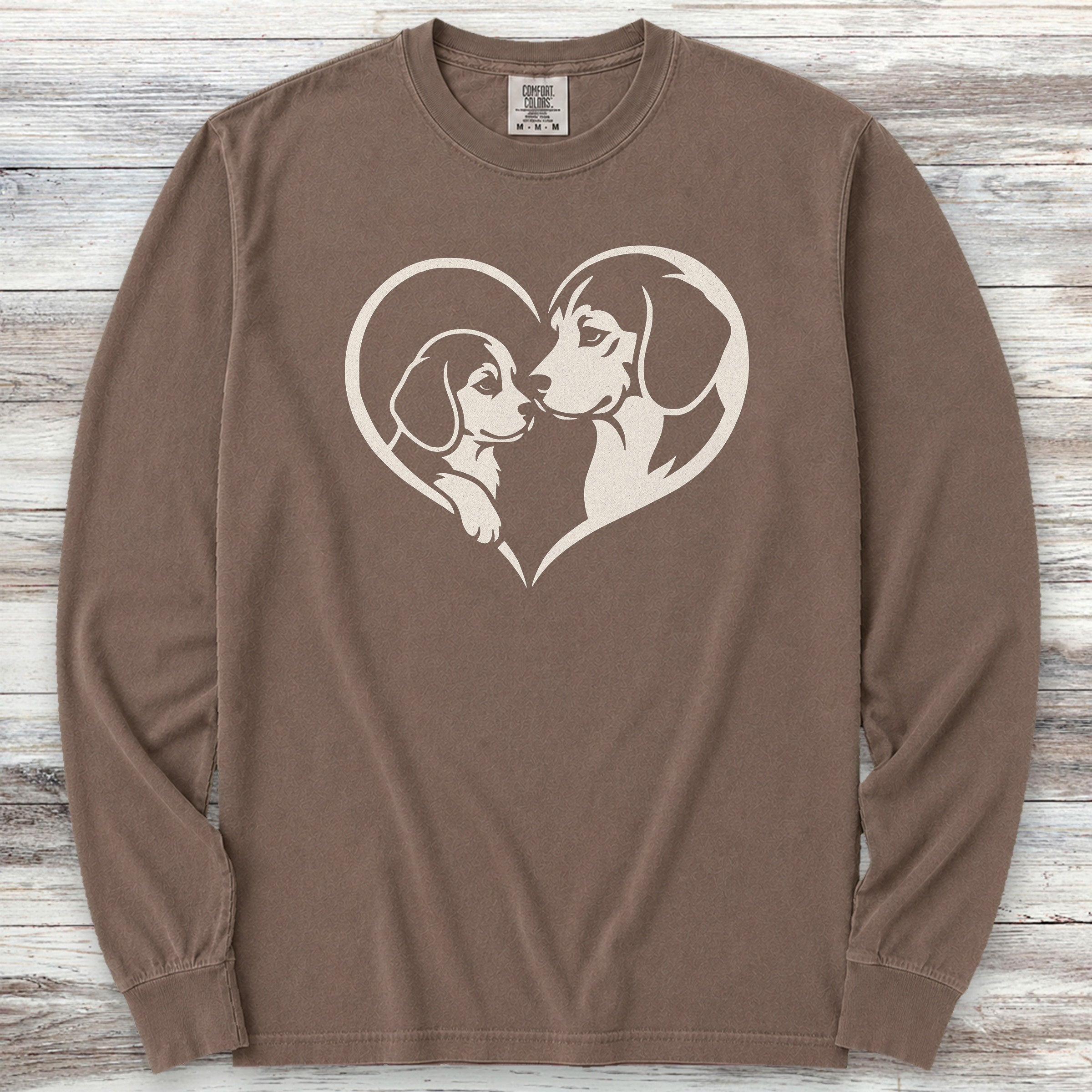 Beagle Heart Bond Long Sleeve Tee - Espresso