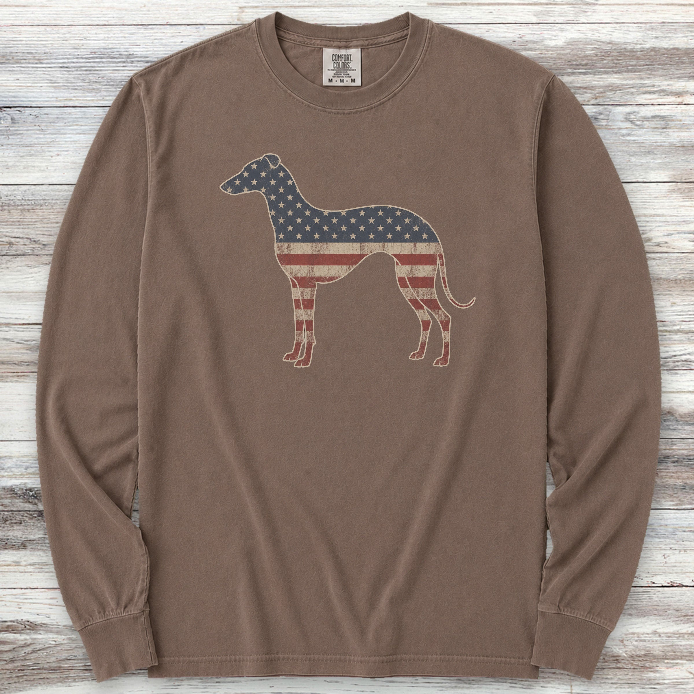 Whippet Vintage USA Long Sleeve Tee - Espresso