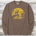 Smooth Collie Halloween Moon Long Sleeve Tee - Espresso