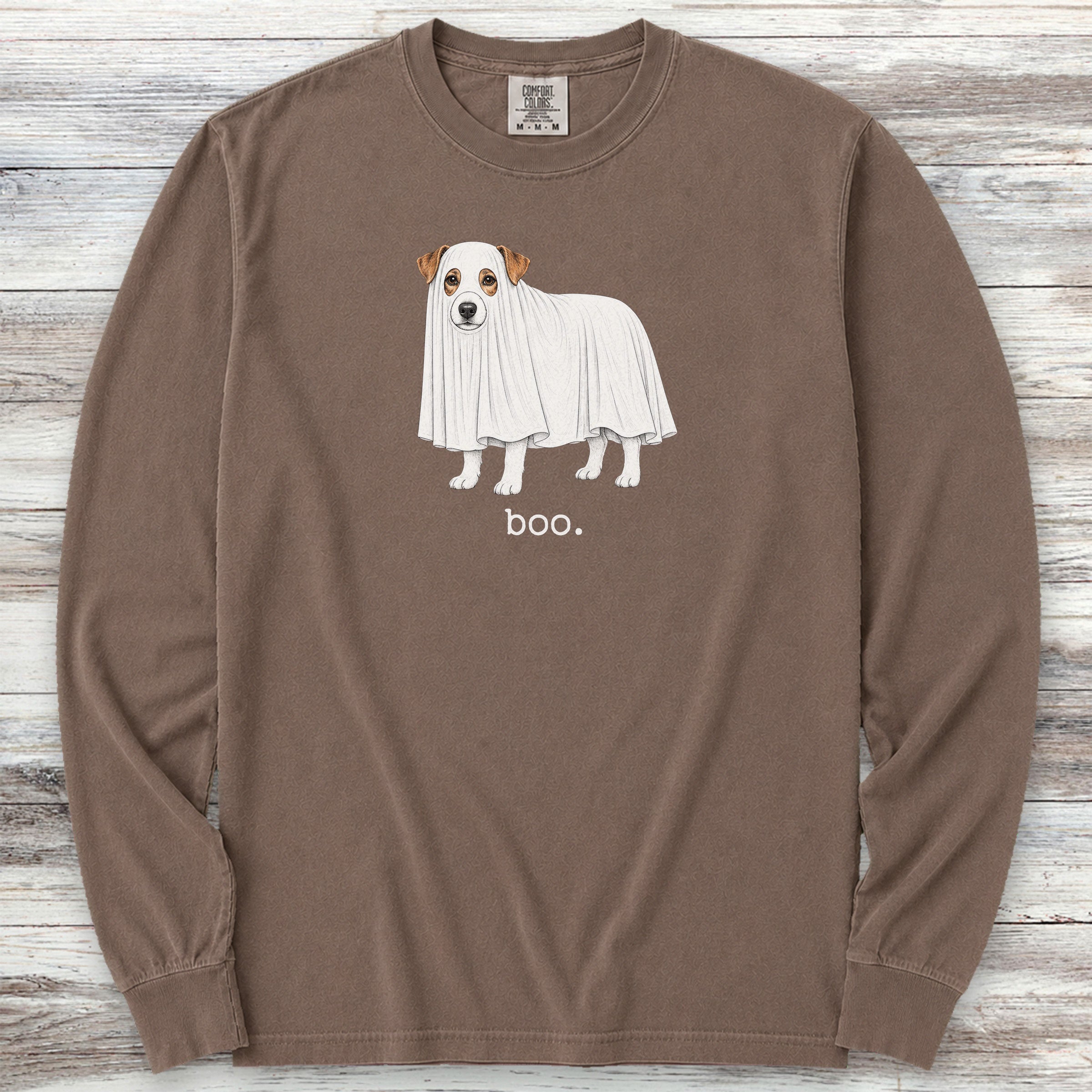 Jack Russell Terrier Boo Long Sleeve Tee - Espresso