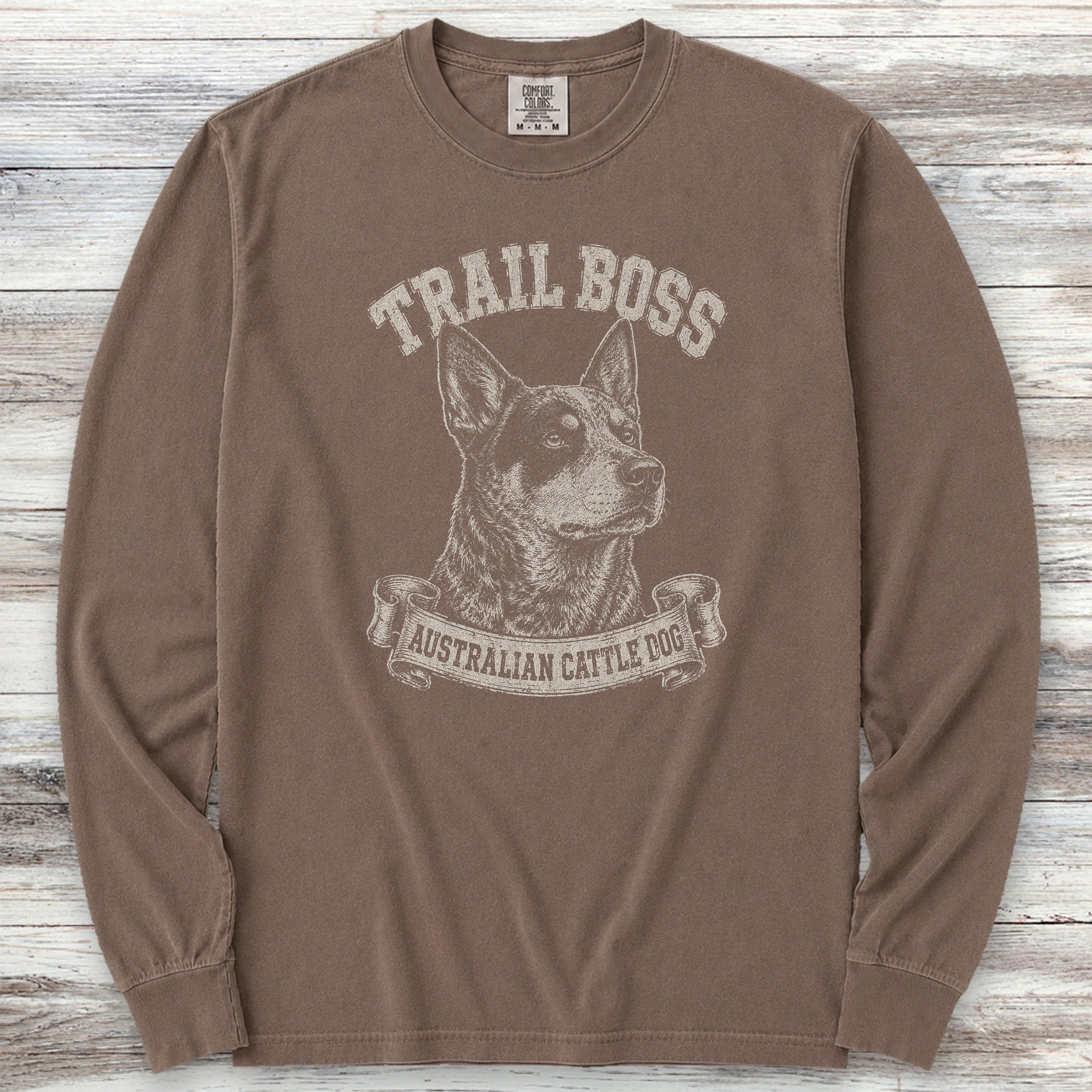 Australian Cattle Dog Trail Boss Long Sleeve Tee - Espresso