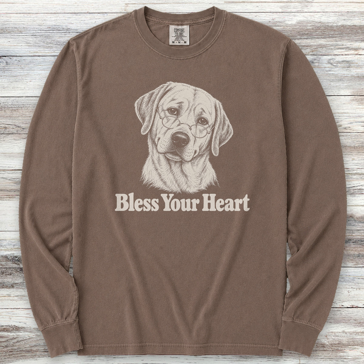 Labrador Retriever Yellow Bless Your Heart Long Sleeve Tee - Espresso