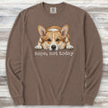Corgi Nope Long Sleeve Tee - Espresso