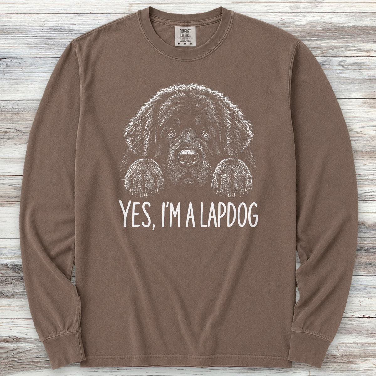 Newfoundland Lap Dog Long Sleeve Tee - Espresso
