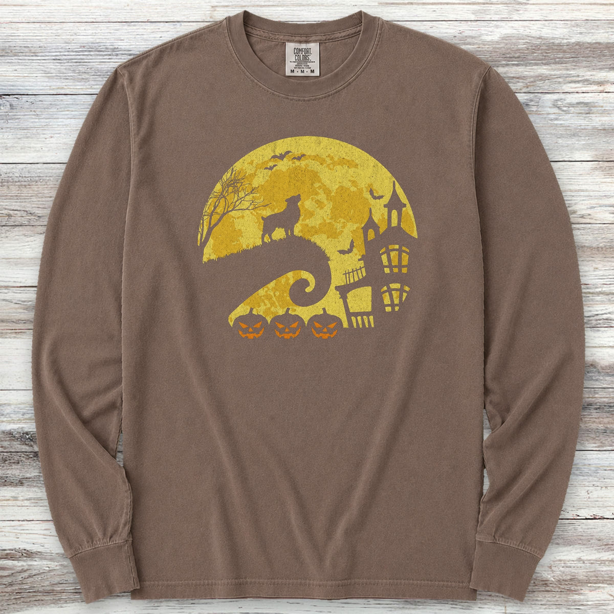 American Shepherd Halloween Moon Long Sleeve Tee - Espresso