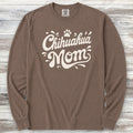 Chihuahua Groovy Mom Long Sleeve Tee - Espresso