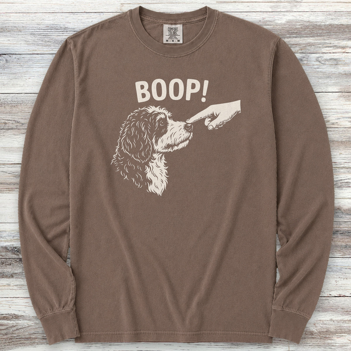 Bernedoodle BOOP! Long Sleeve Tee - Espresso