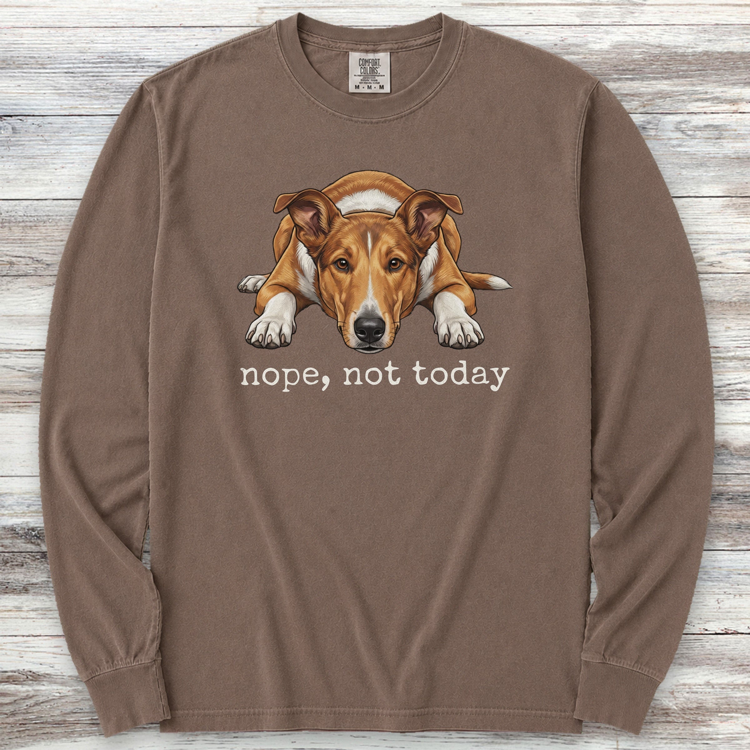 Smooth Collie Nope Long Sleeve Tee - Espresso