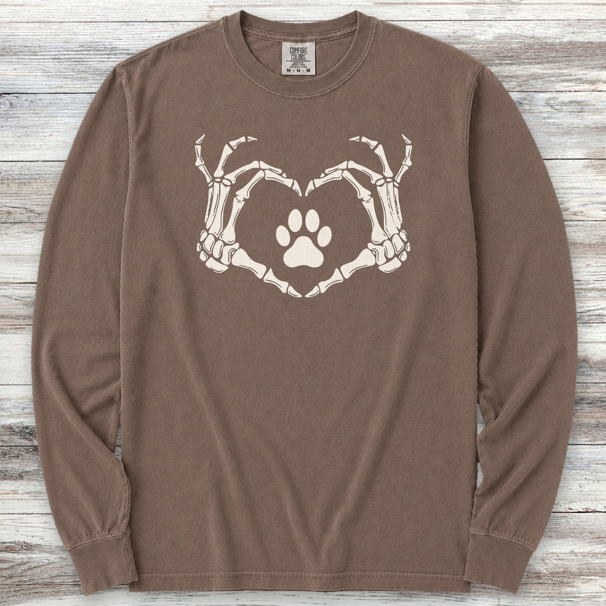 Skeleton Hands Long Sleeve Tee - Espresso