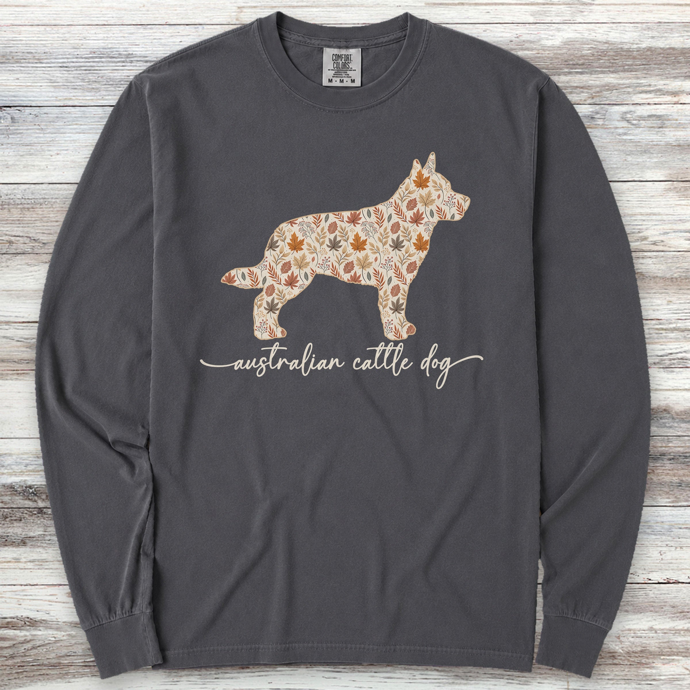 Australian Cattle Dog Fall Long Sleeve Tee - Graphite