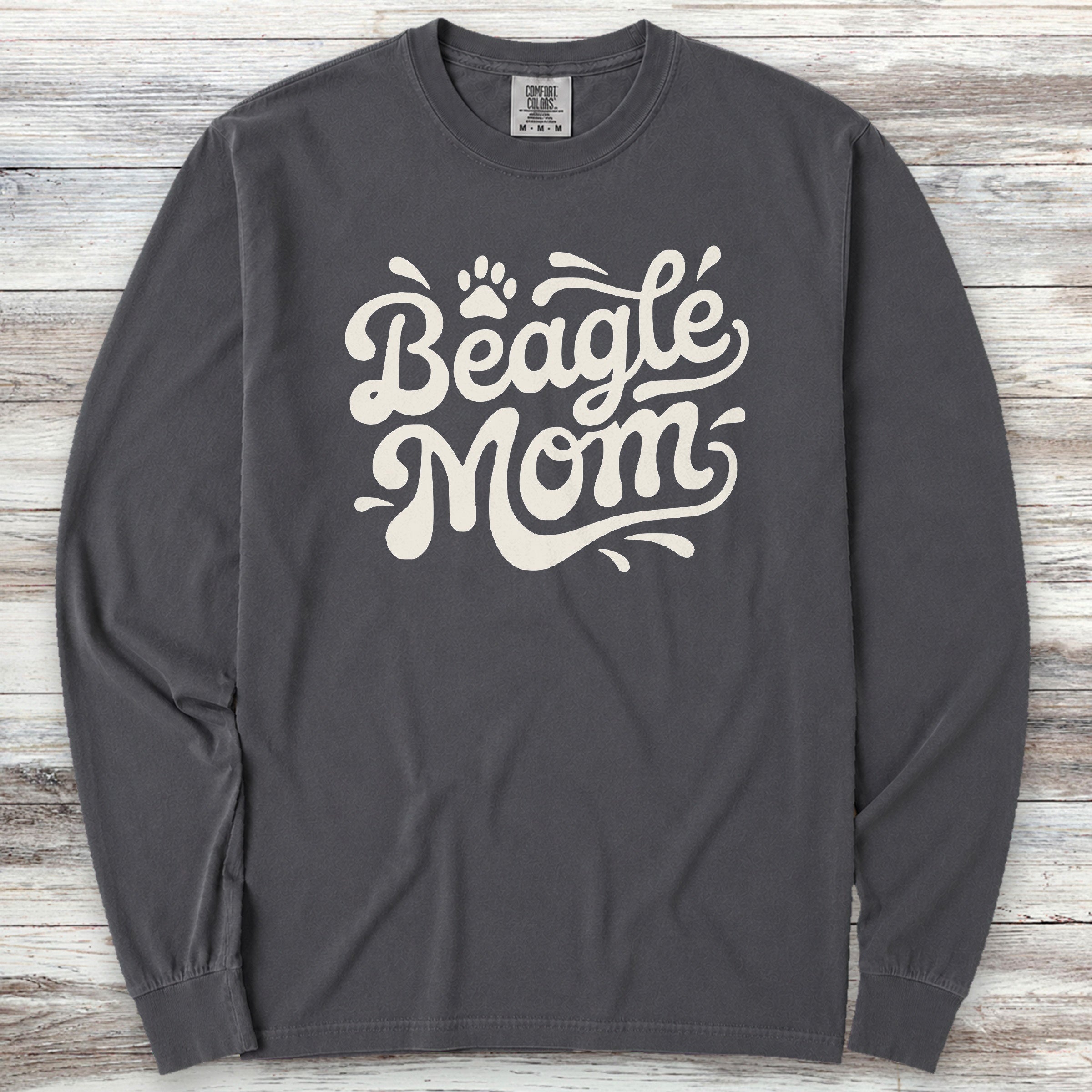 Beagle Groovy Mom Long Sleeve Tee - Graphite