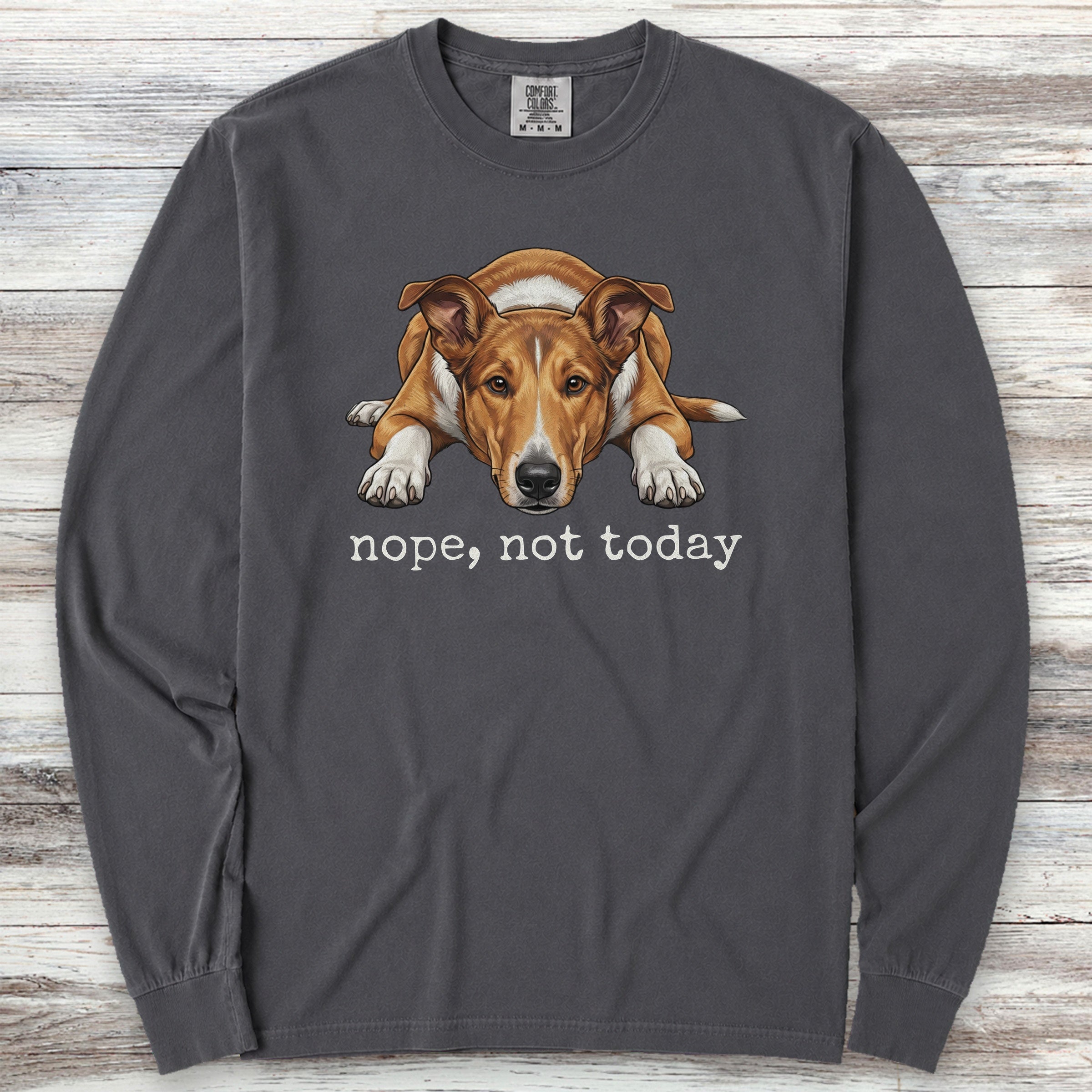 Smooth Collie Nope Long Sleeve Tee - Graphite