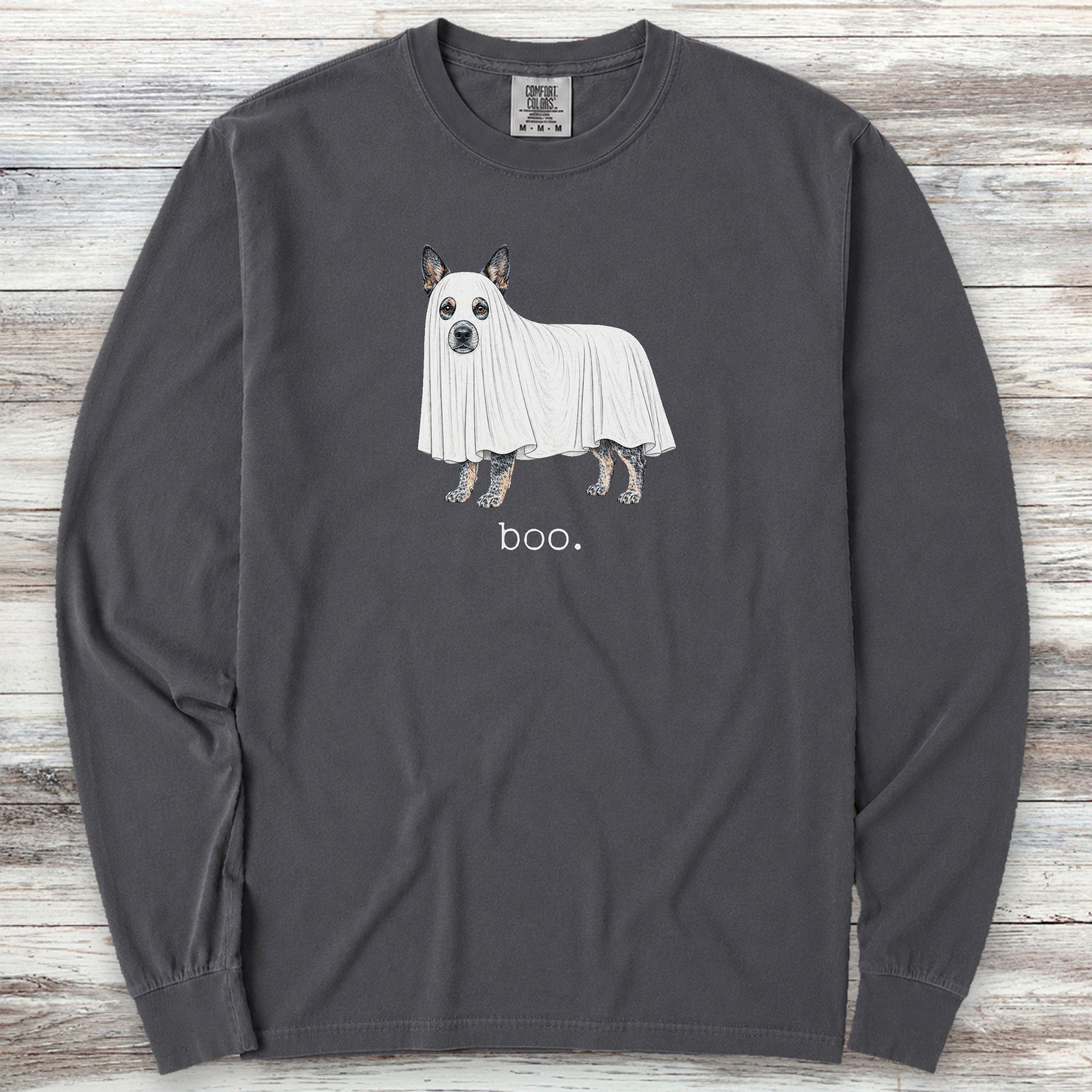 Australian Cattle Dog Boo Long Sleeve Tee - Graphite