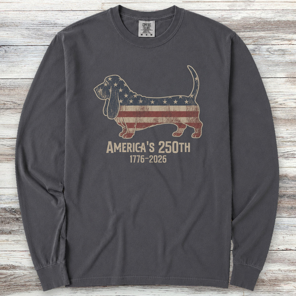 Basset Hound 250 Long Sleeve Tee - Graphite