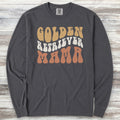 Golden Retriever Retro Mama Long Sleeve Tee - Graphite